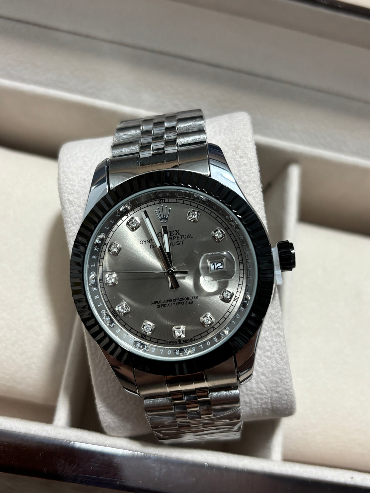 RX DTJT plateado bisel negro