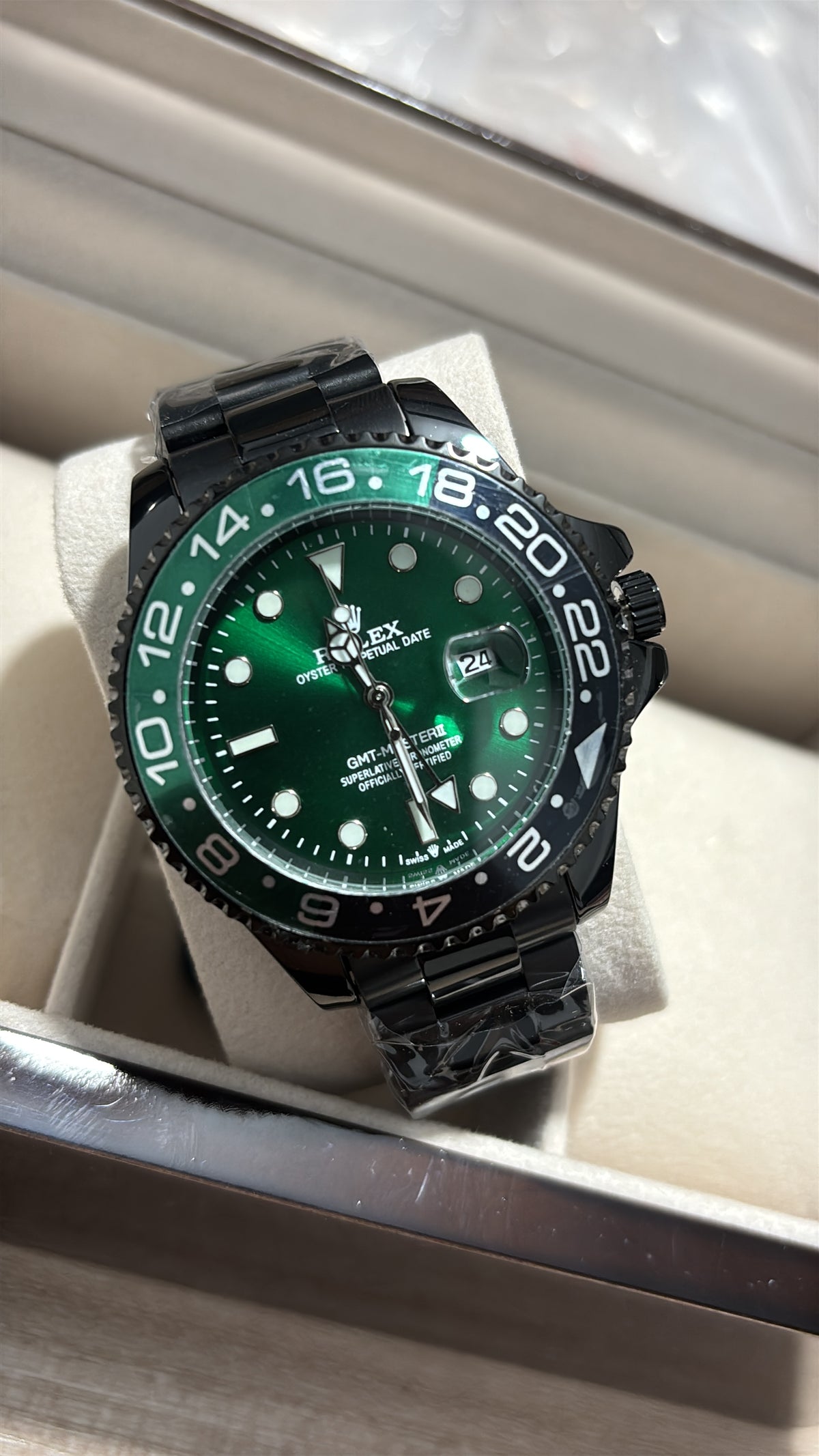 RX GM2 negro bisel negro verde fondo verde