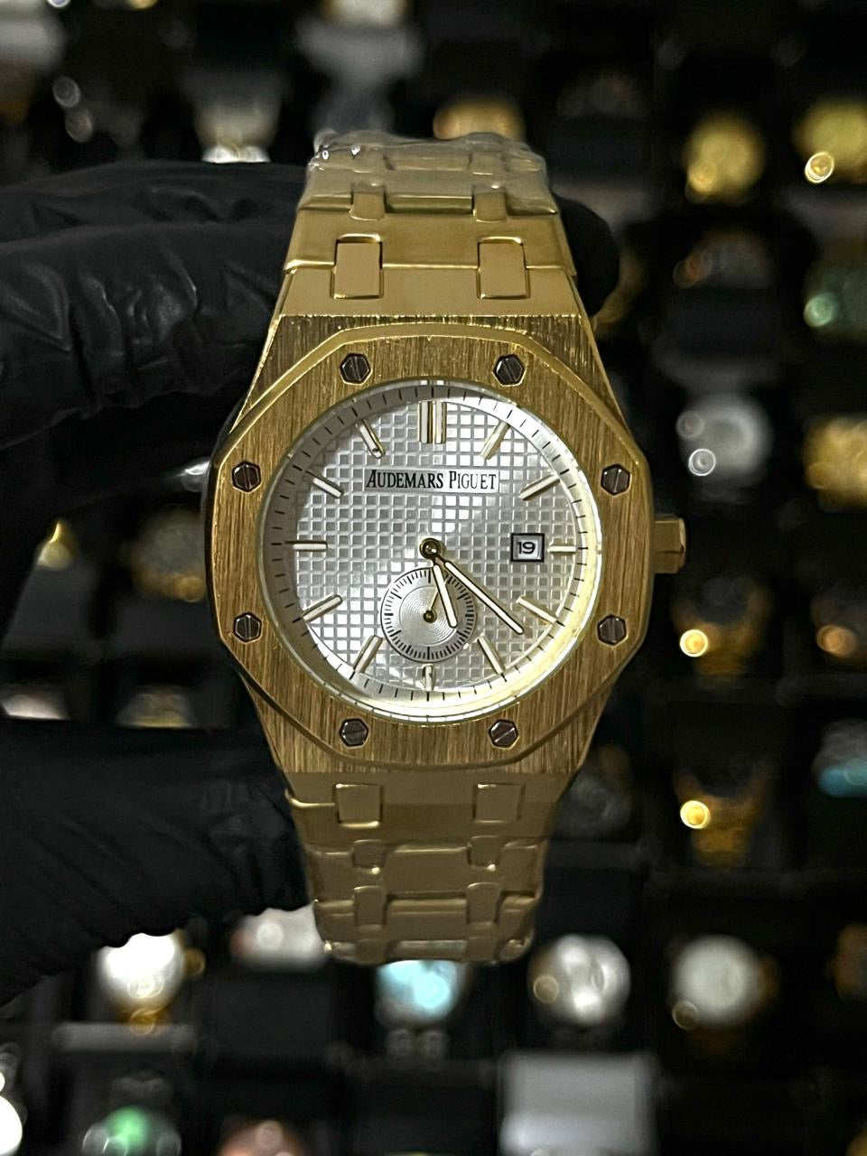 ADMR METÁLICO / CRONO SEGUNDERO / DORADO FONDO PLATEADO