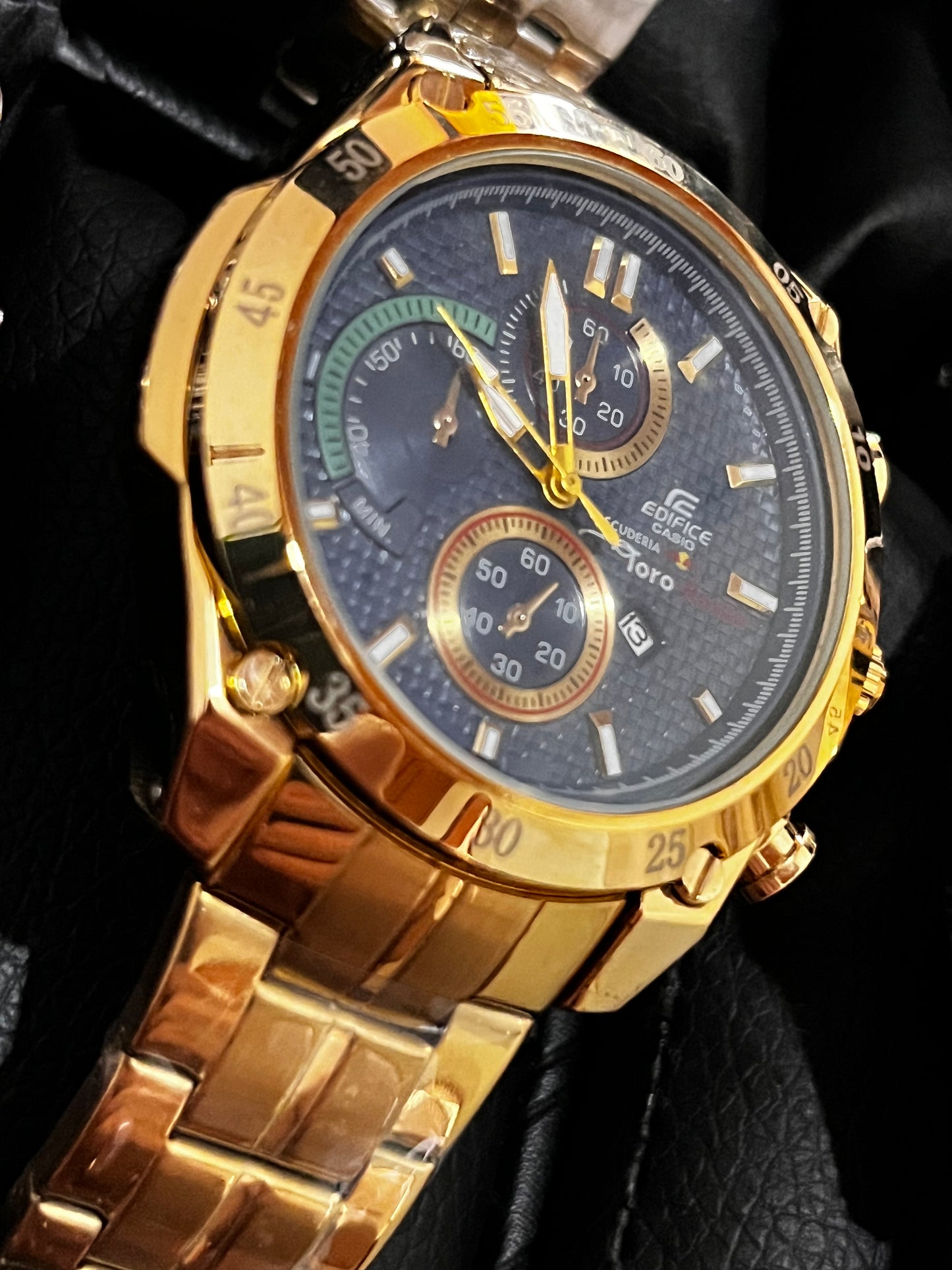 EDFC DTJ ACERO DORADO TABLERO NEGRO/VERDE BISEL DORADO