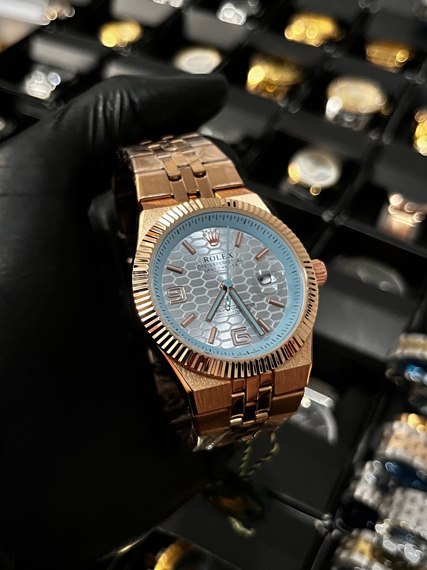 RX LANDWR 963 / ORO ROSA FONDO AZUL CLARO