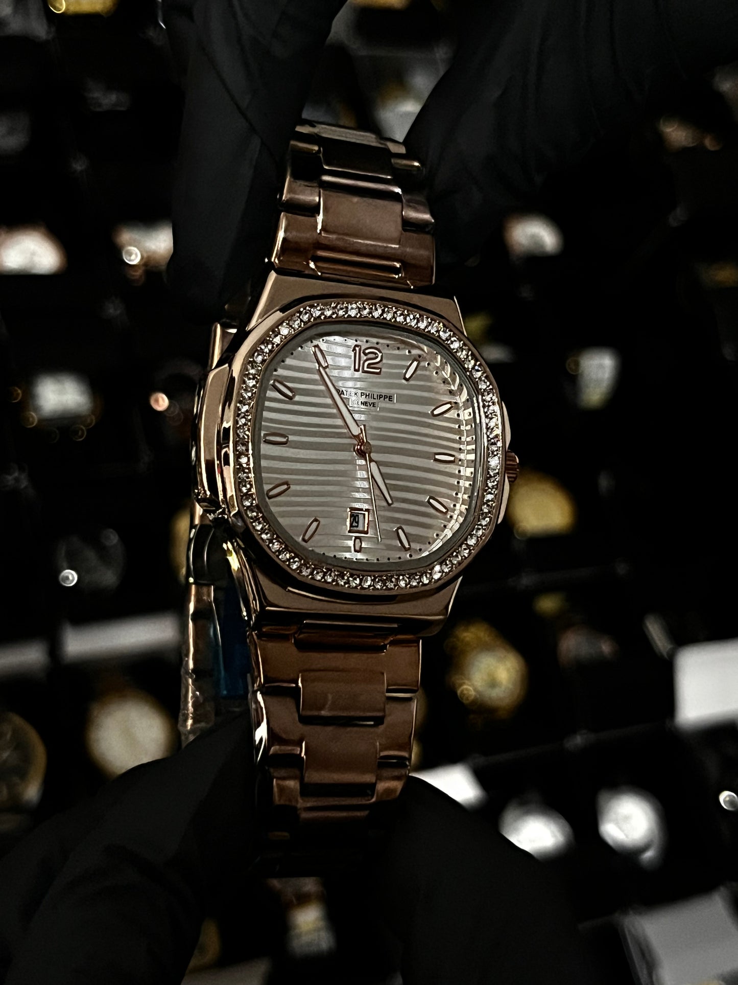 PTK METAL / CABALLERO / BISEL CUBANO / ORO ROSA FONDO PLATEADO