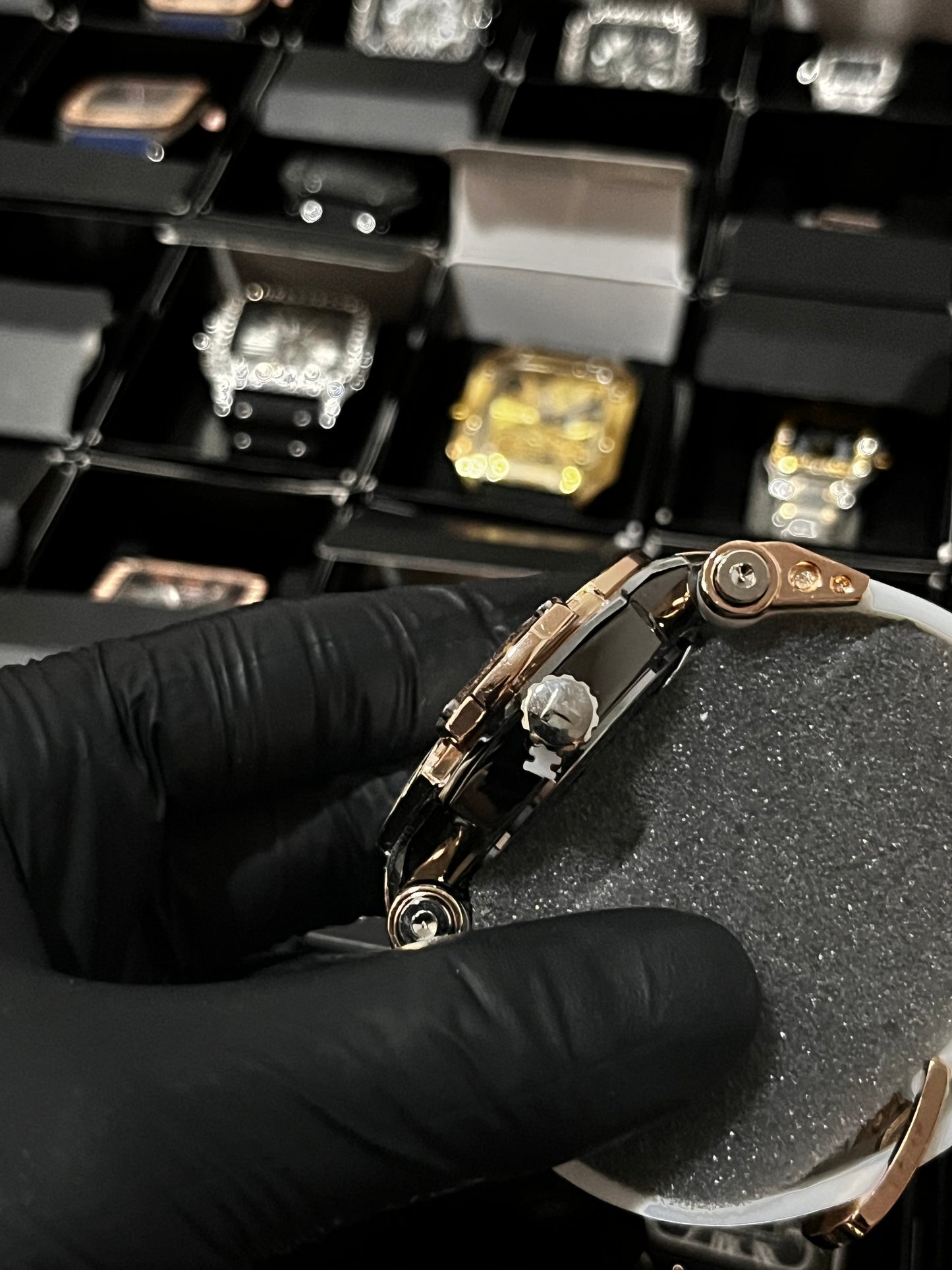 TSST GOMA BLANCO TABLERO PLATEADO BISEL PALO ROSA