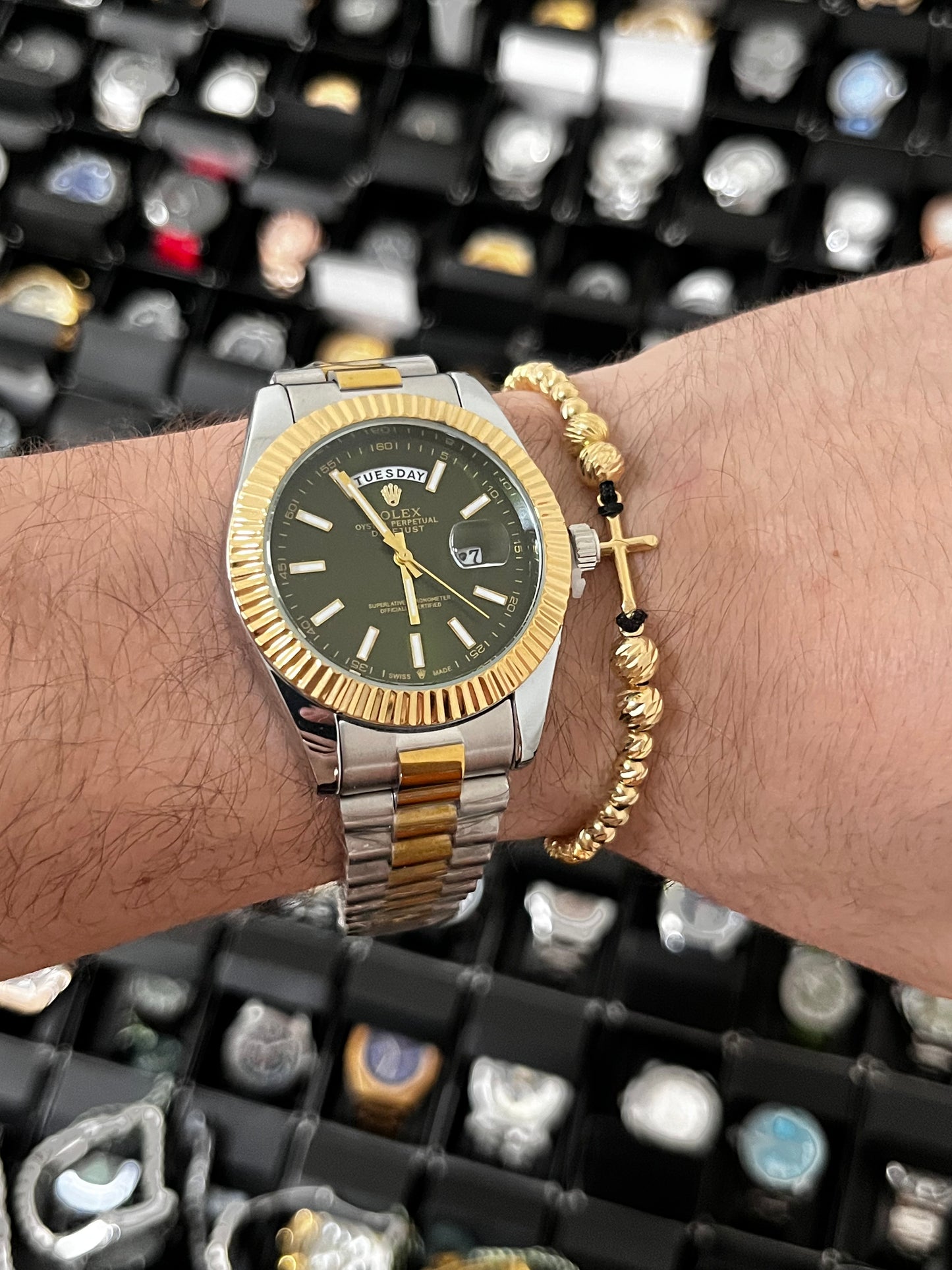 RX DTJST DD / BISEL RELIEVE / BICOLOR FONDO VERDE