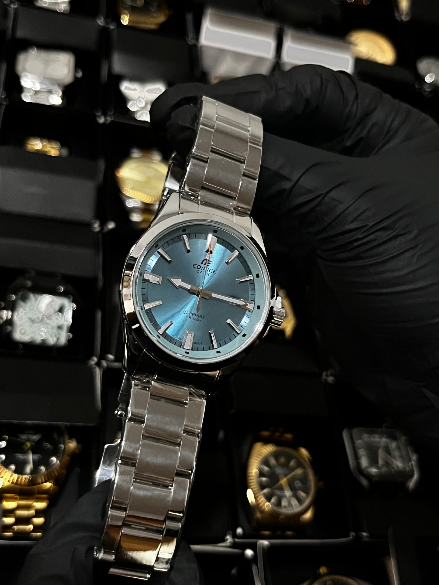 CSO EDIFICE ACERO/PLATEADO TABLERO/AZUL CLARO BISEL/PLATEADO