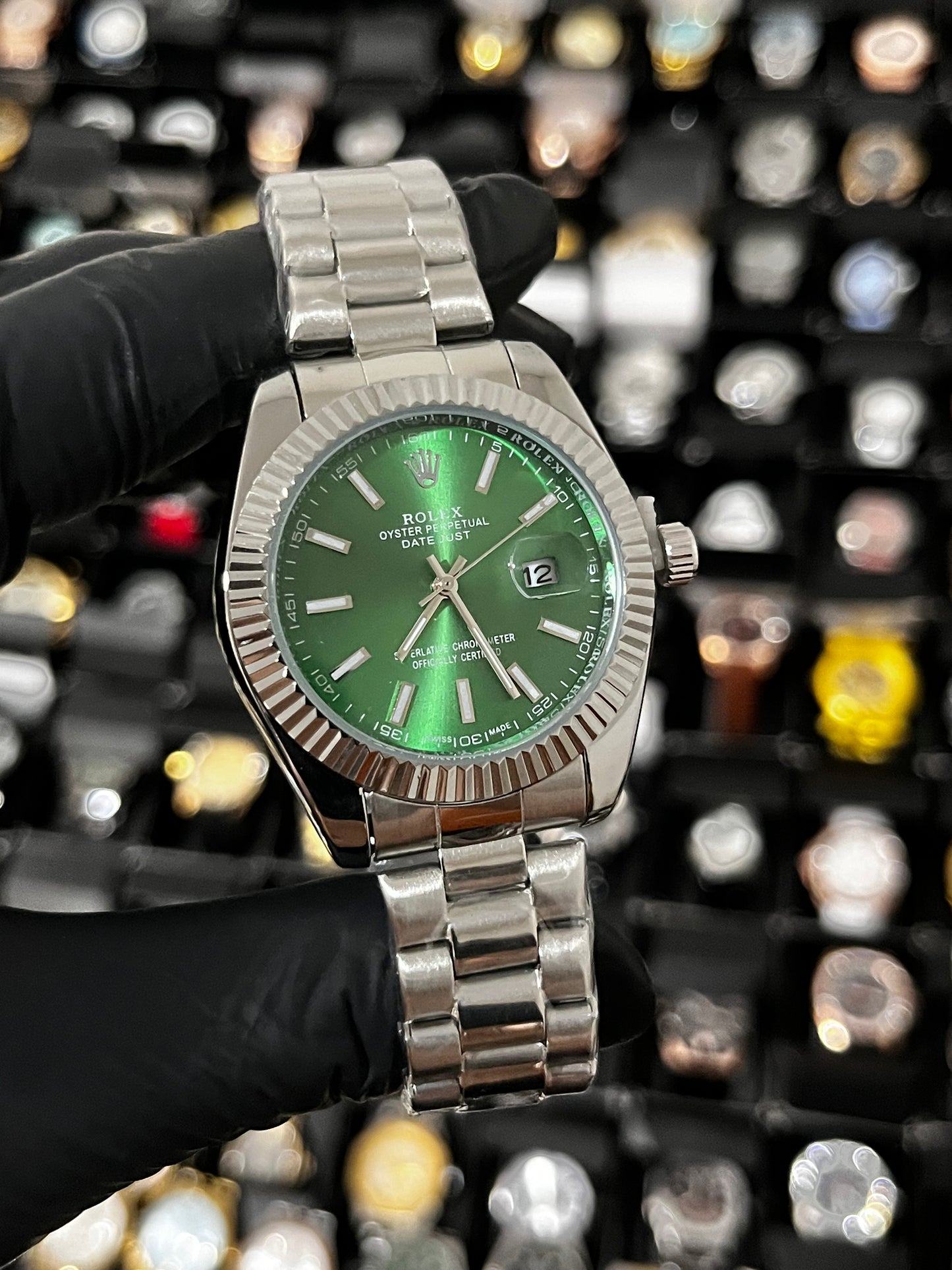 RX DTJST / PLATEADO FONDO VERDE