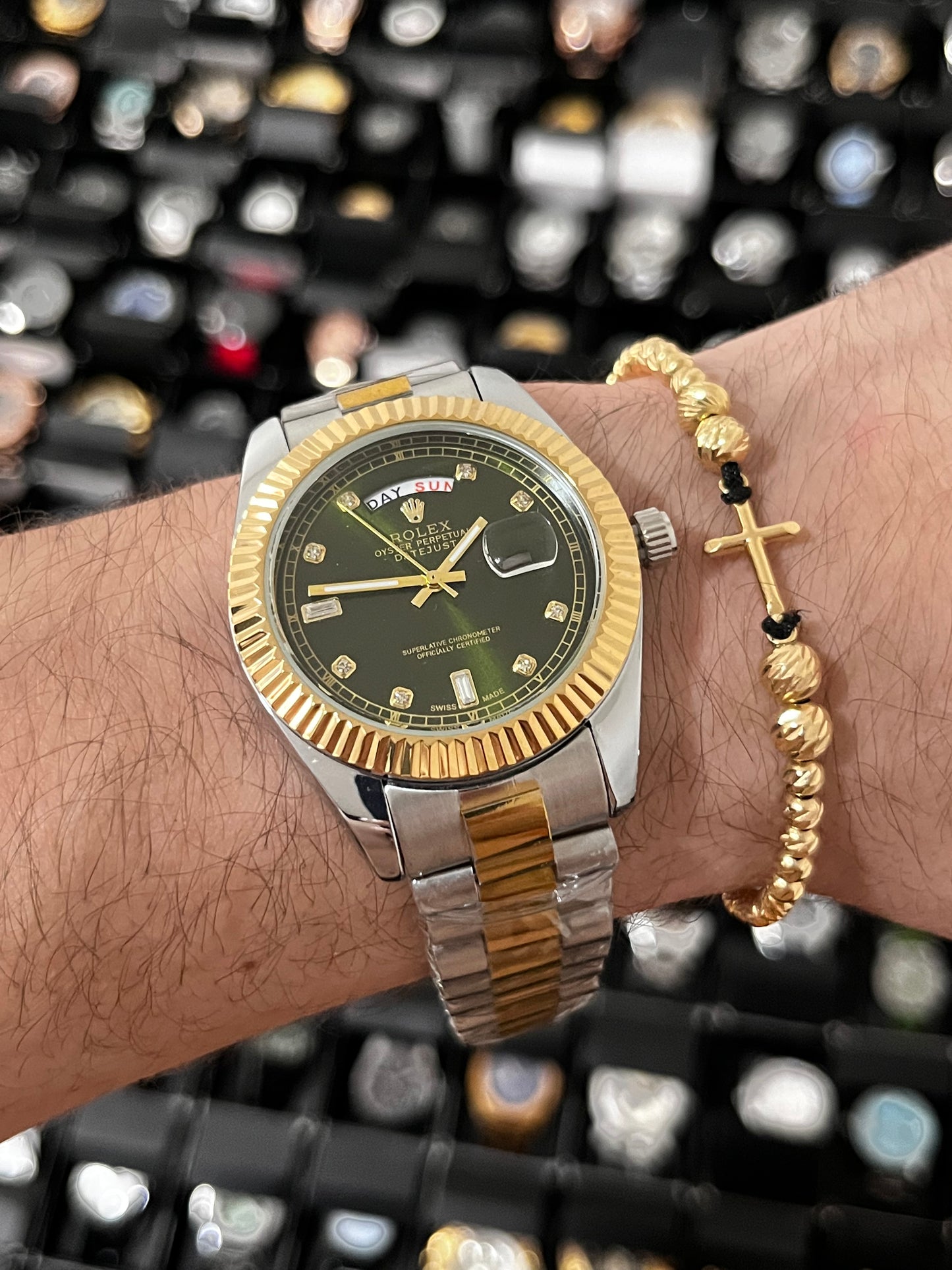 RX DTJST DD / BISEL RELIEVE / BICOLOR FONDO VERDE