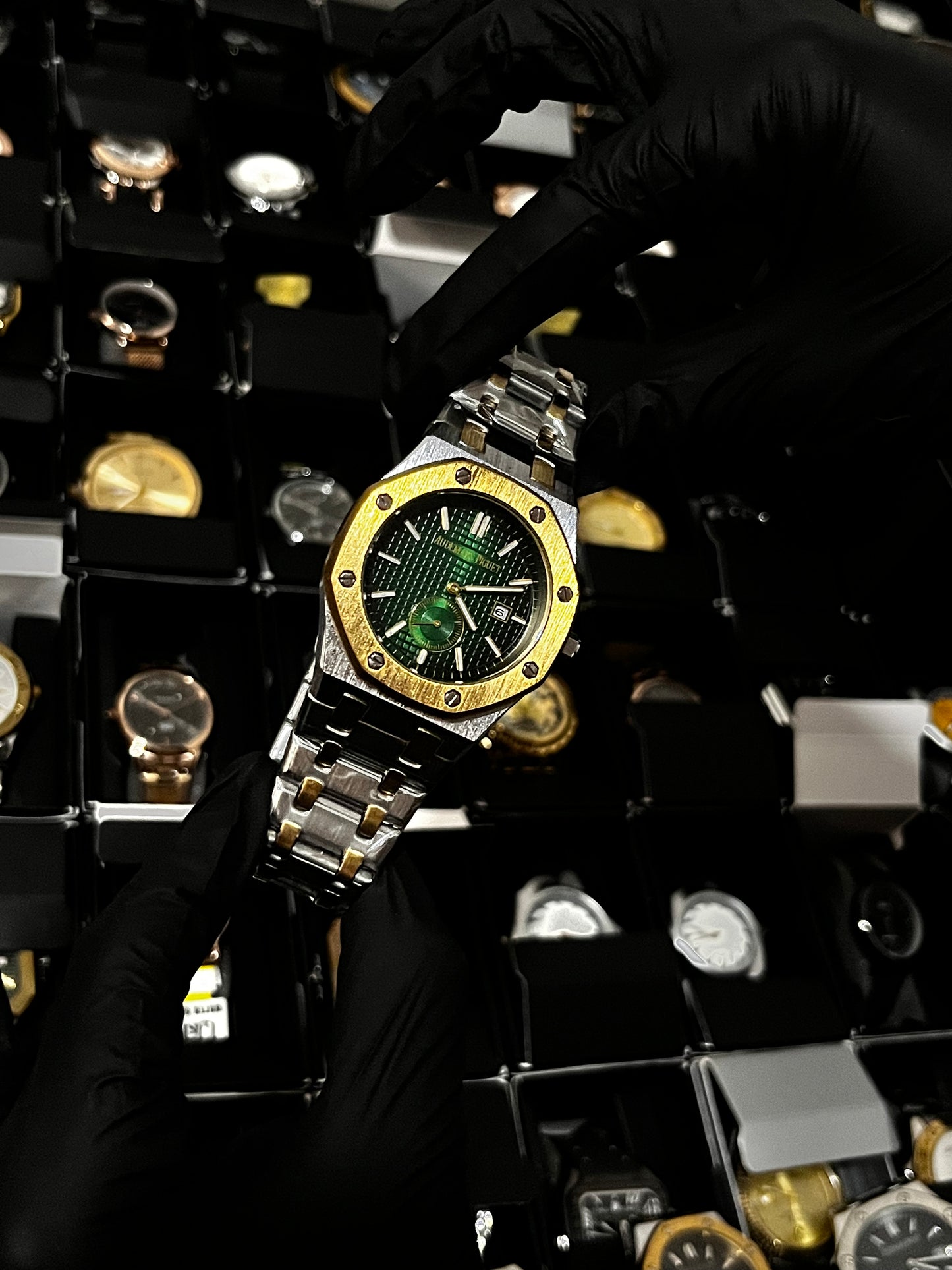 ADMR METÁLICO / CRONO SEGUNDERO / BICOLOR FONDO VERDE