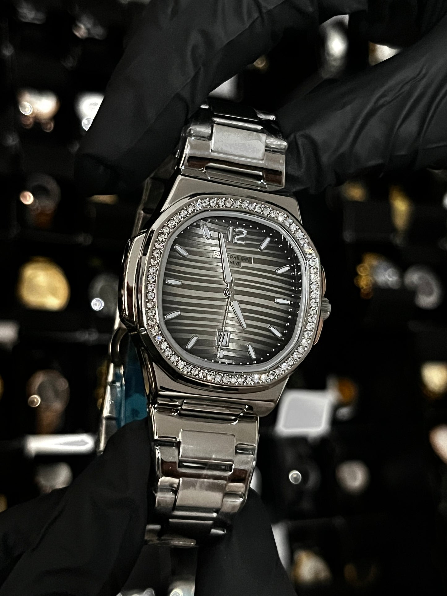 PTK METAL / CABALLERO / BISEL CUBANO / PLATEADO FONDO GRIS