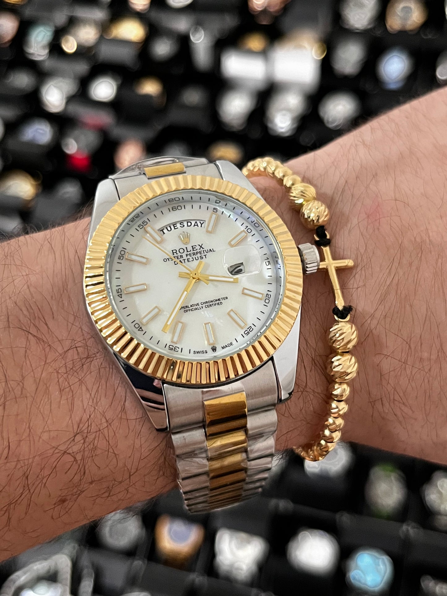 RX DTJST DD  / BISEL RELIEVE / BICOLOR FONDO BLANCO ARCOIRIS