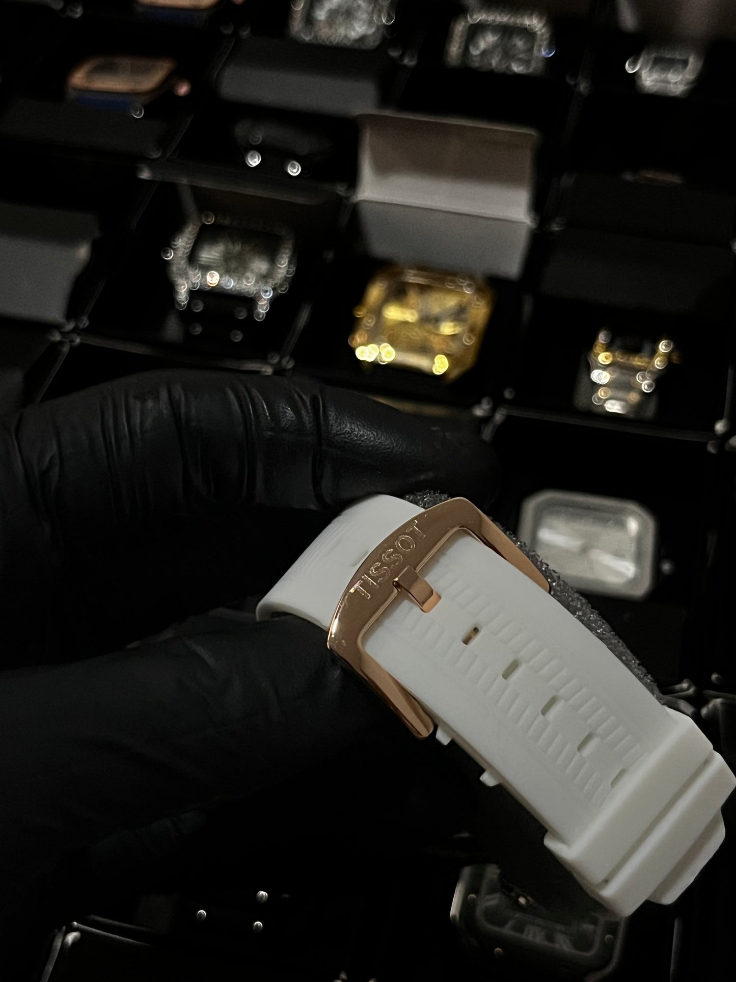 TSST GOMA BLANCO TABLERO PLATEADO BISEL PALO ROSA