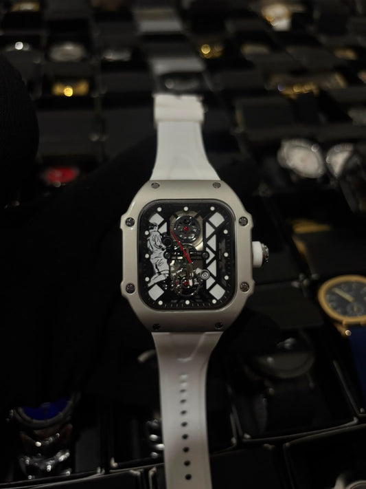 R MILL / CR / PLATEADO PULSO BLANCO