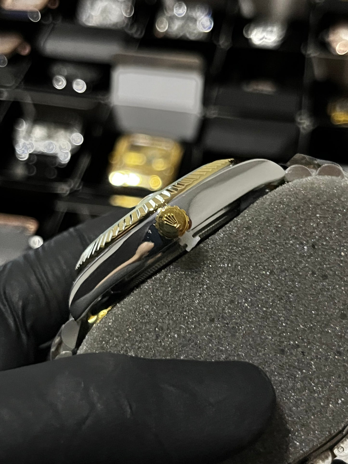 RX DT ACERO/BICOLOR/TRENZADO TABLERO/DORADO/LISO BISEL DORADO