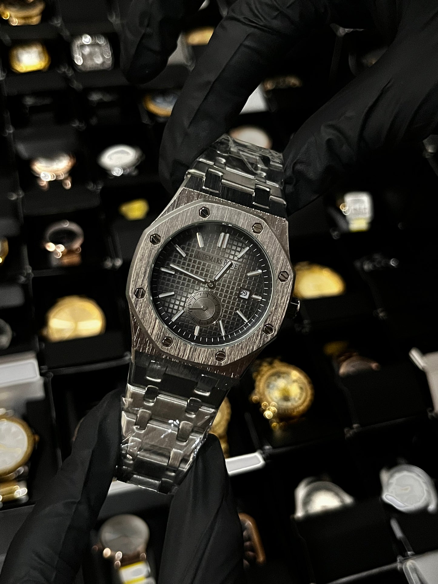 ADMR METÁLICO / CRONO SEGUNDERO / PLATEADO FONDO GRIS