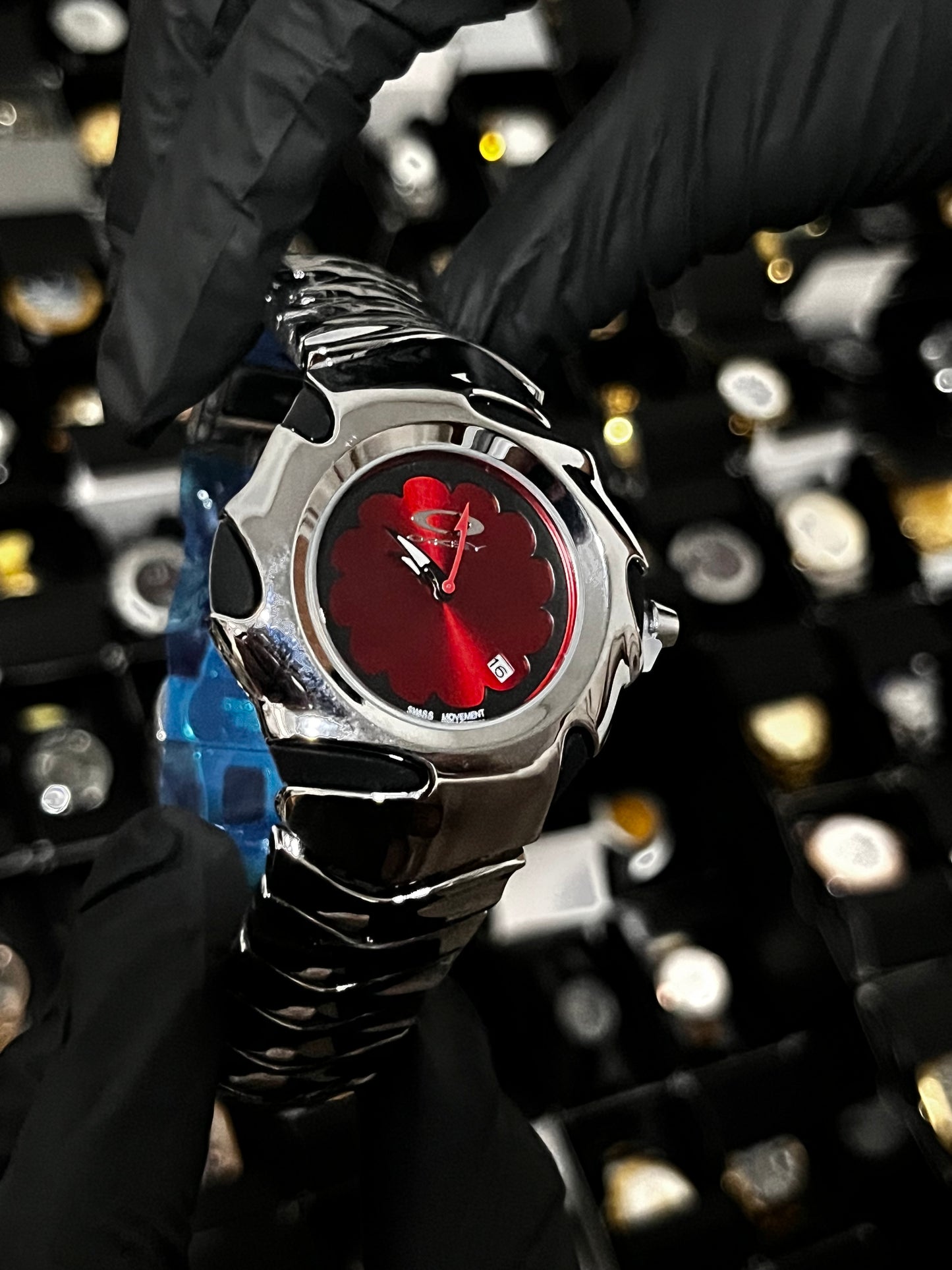 OAK ACERO/PLATEADO TABLERO/ROJO BISEL/PLATEADO