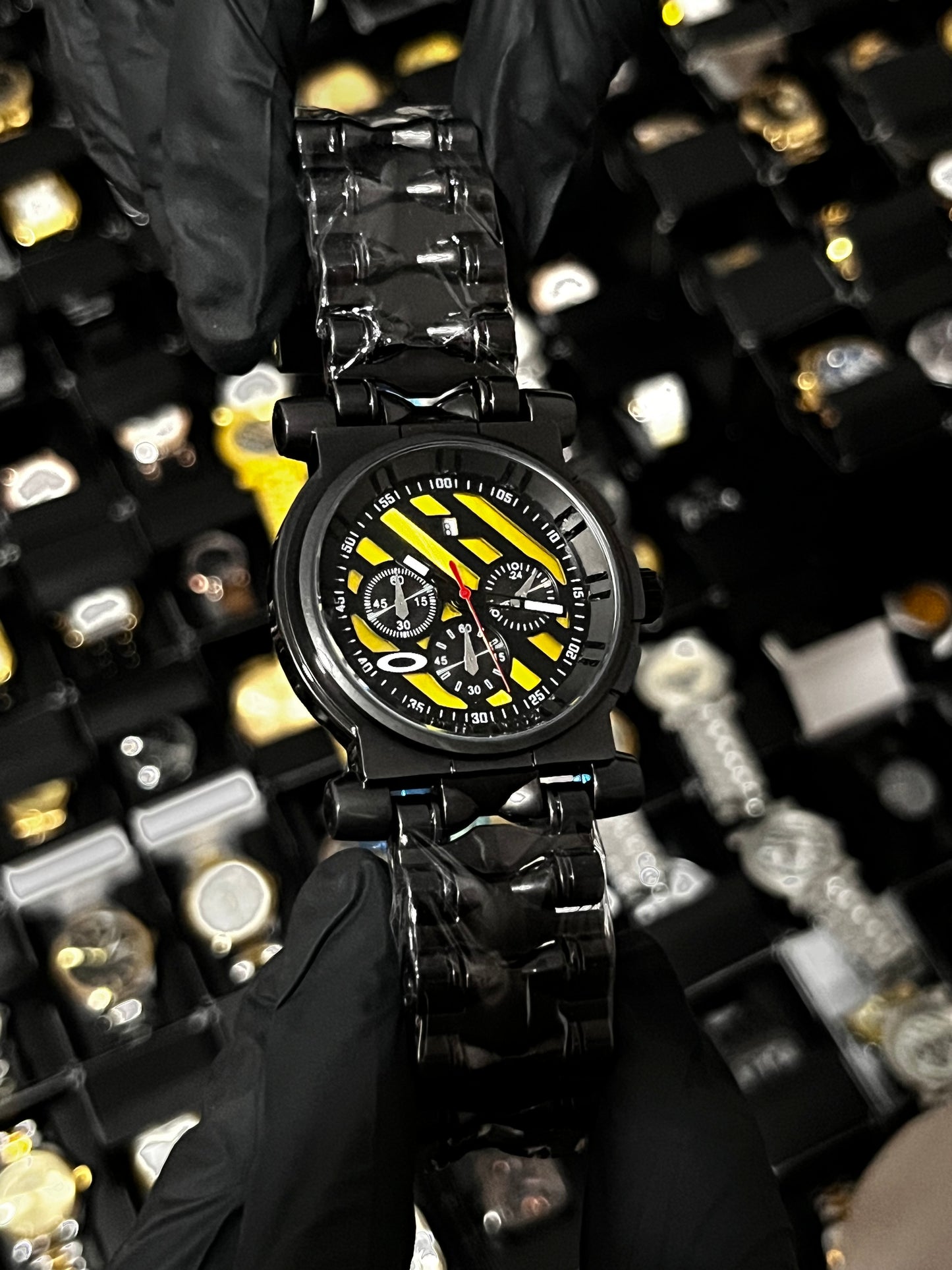 OAK ACERO/NEGRO TABLERO/NEGRO/AMARILLO/3 CRONOS BISEL/NEGRO