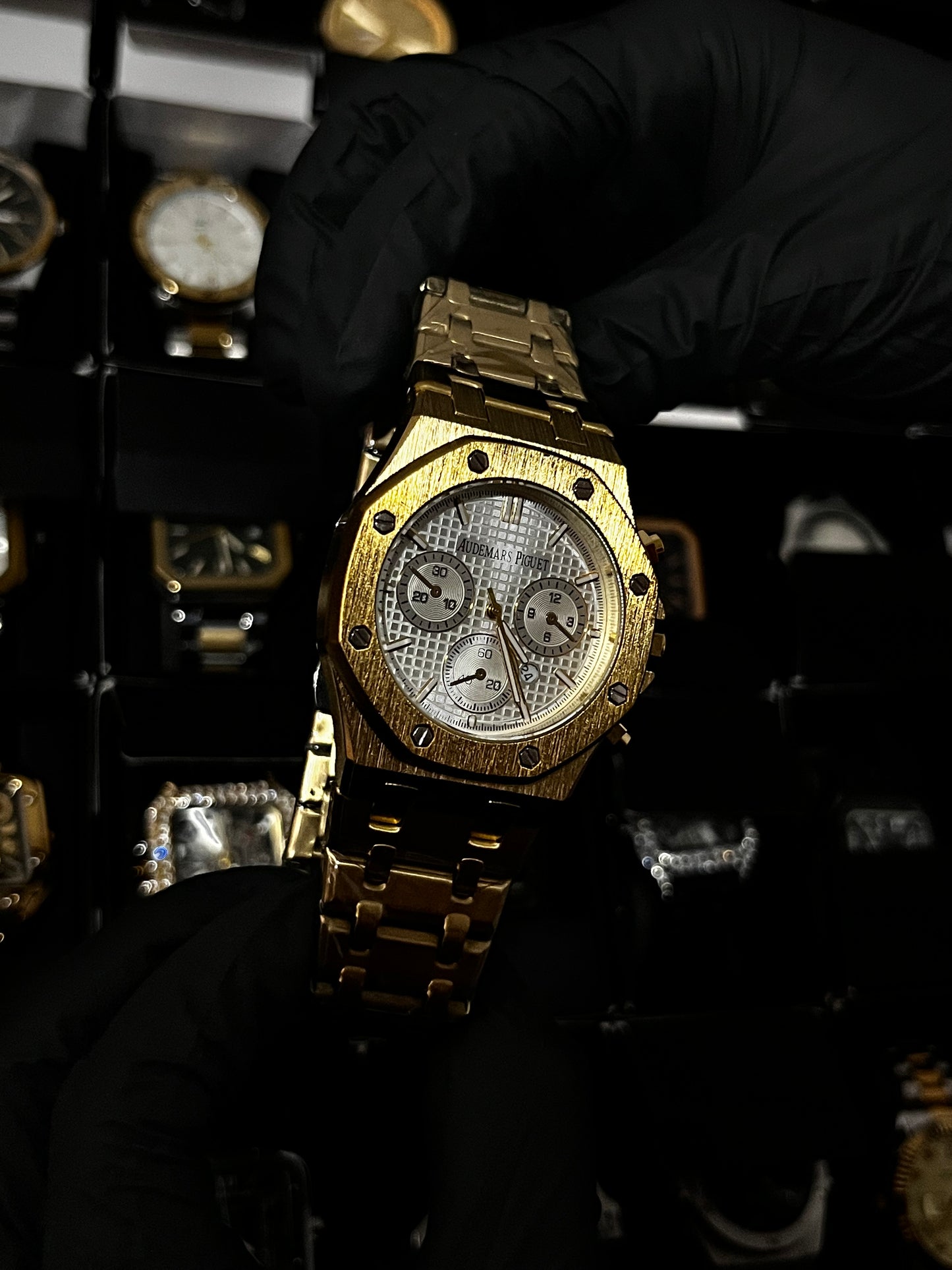 ADMR METÁLICO / 3 CRONO / DORADO FONDO PLATEADO