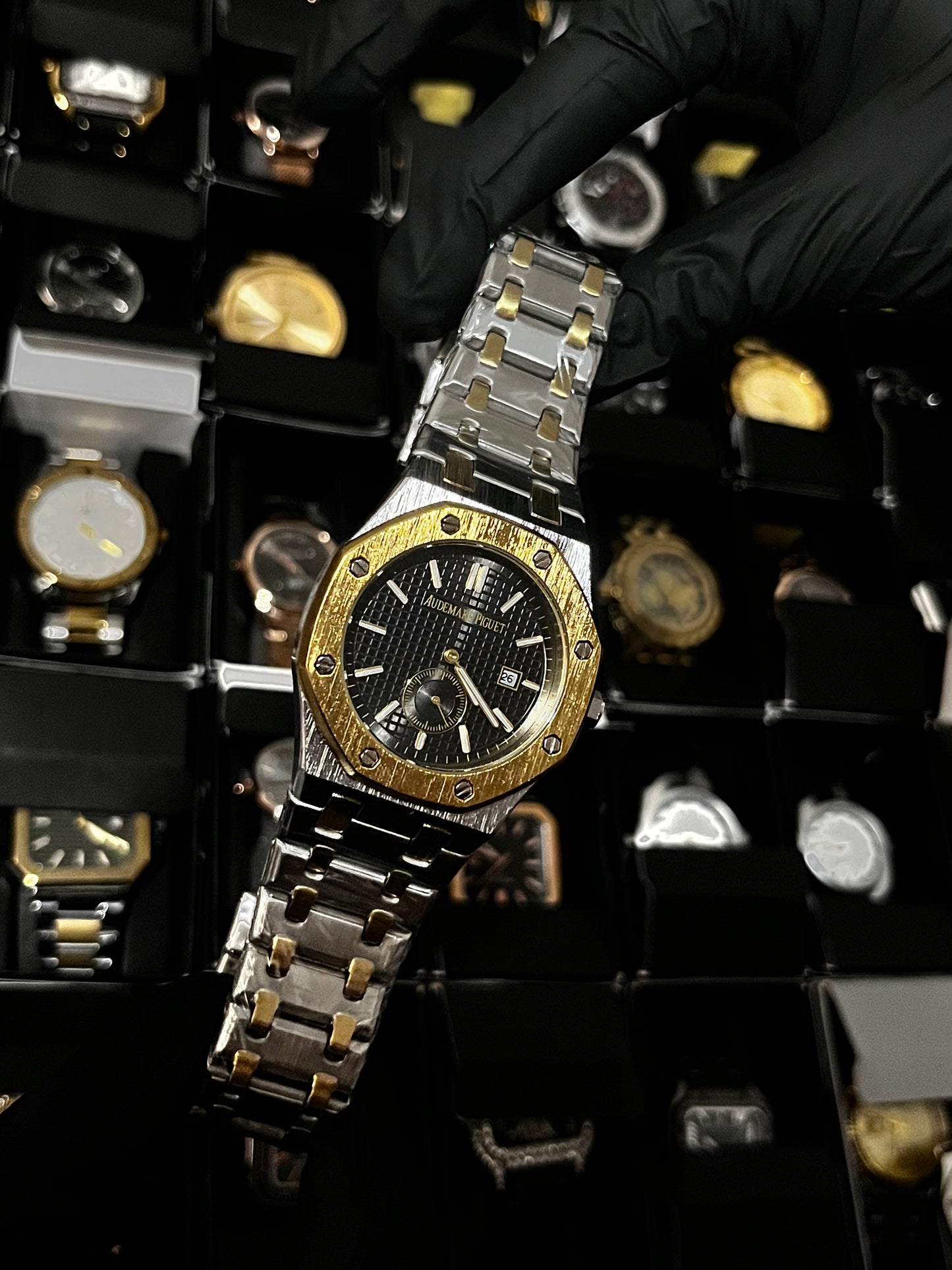 ADMR METÁLICO / CRONO SEGUNDERO / BICOLOR FONDO NEGRO