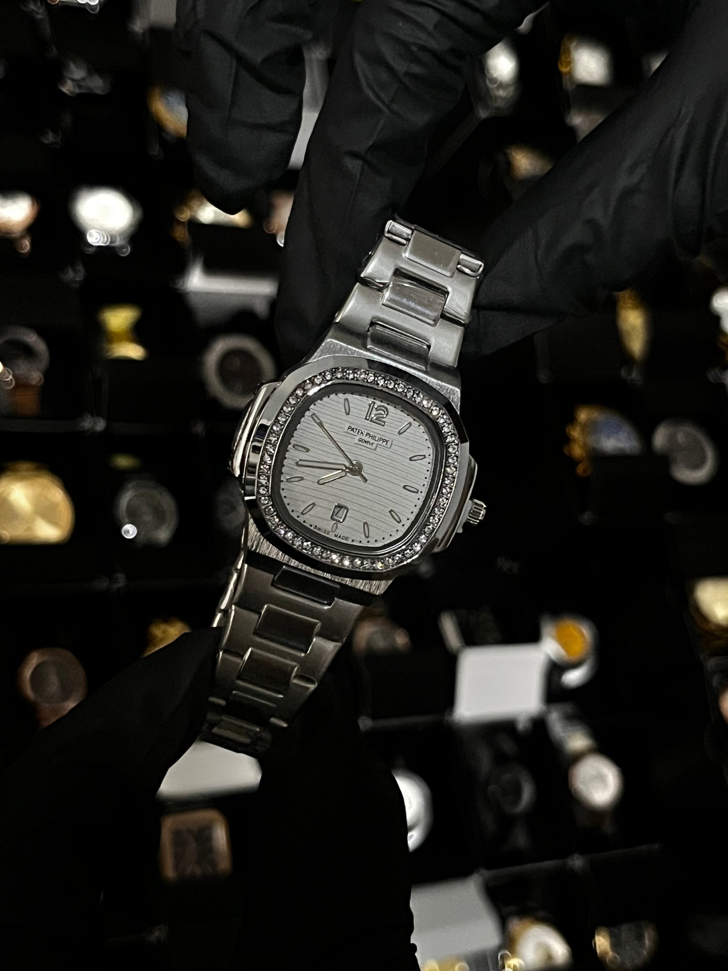 PTK METAL / DAMA / BISEL CUBANO / PLATEADO FONDO BLANCO