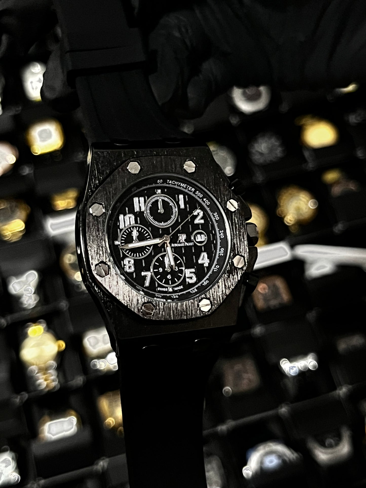 ADMR GOMA/NEGRO TABLERO/NEGRO/3 CRONOS BISEL/NEGRO