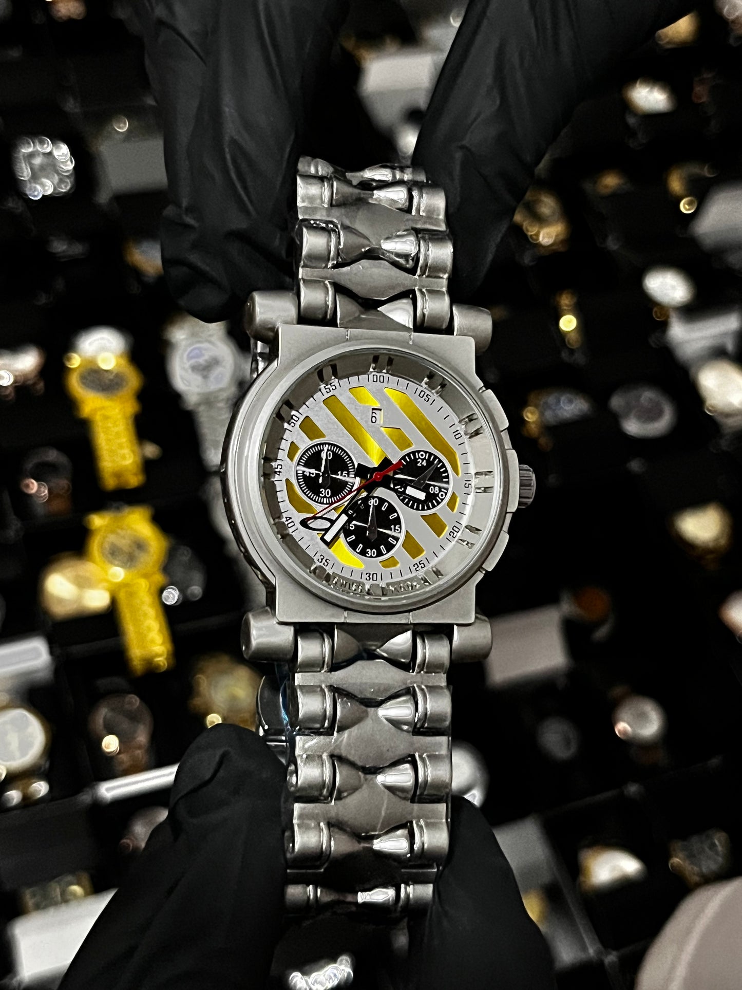 OAK ACERO/PLATEADO TABLERO/BLANCO/AMRILLO/3 CRONOS BISEL/PLATEADO