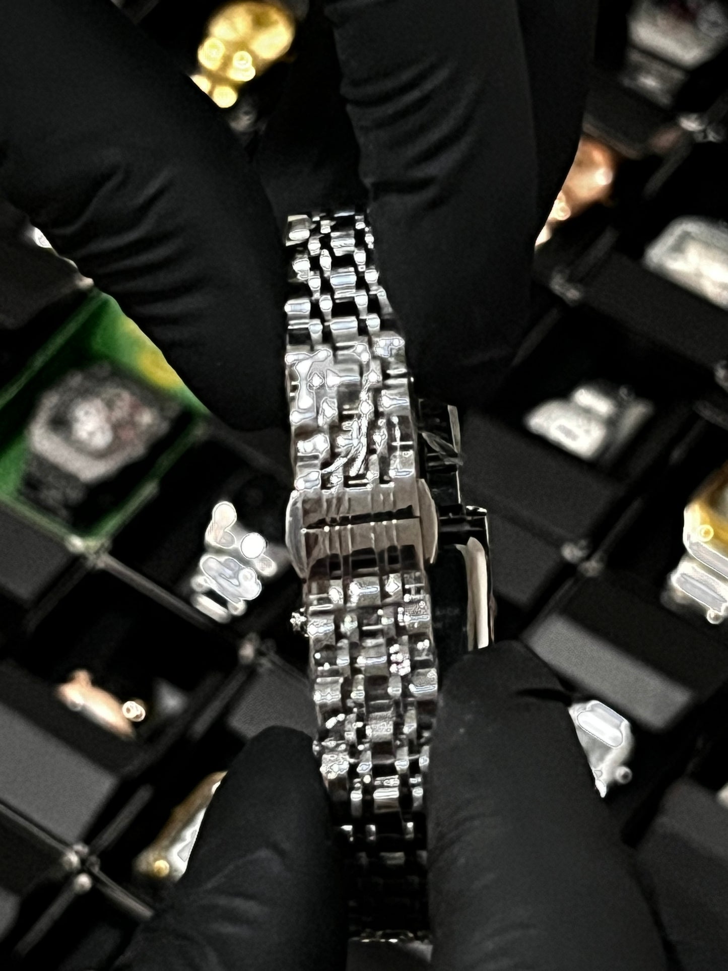 CRTR DAMA ACERO/TRENZADO/NEGRO TABLERO/NEGRO BISEL/NEGRO