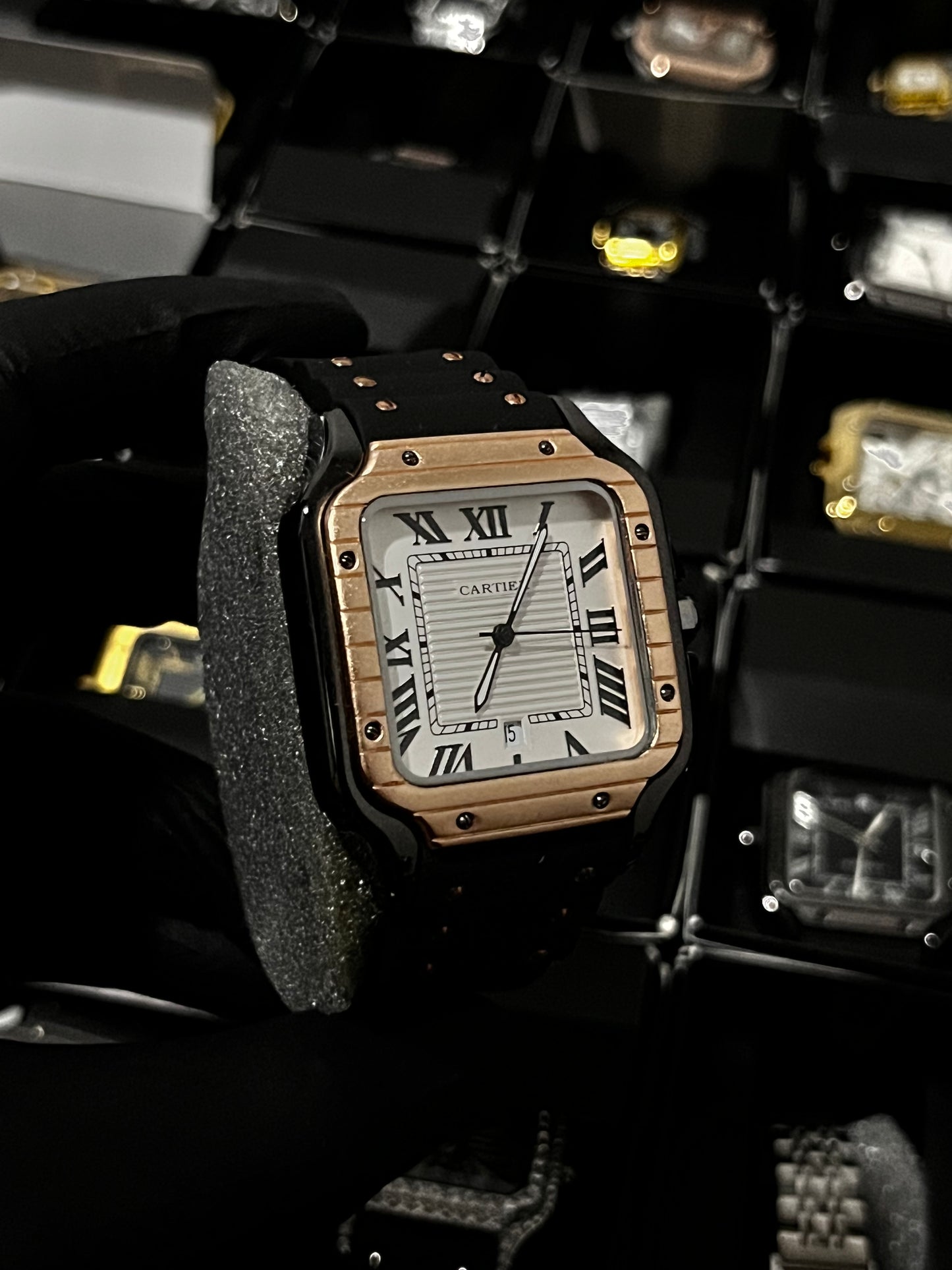 CRTR GOMA NEGRO BISEL PALO ROSA TABLERO BLANCO