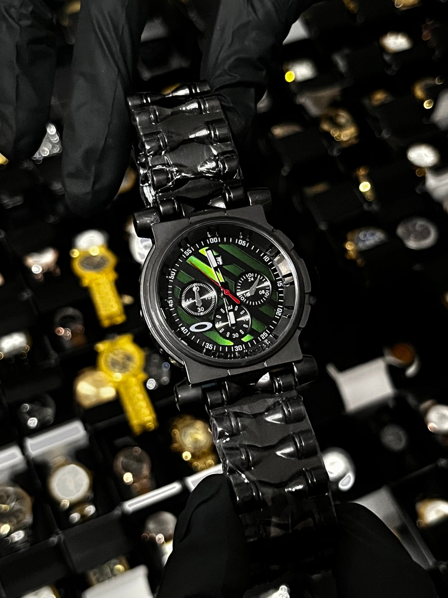 OAK ACERO/NEGRO TABLERO/VERDE/NEGRO/3 CRONOS BISEL/NEGRO