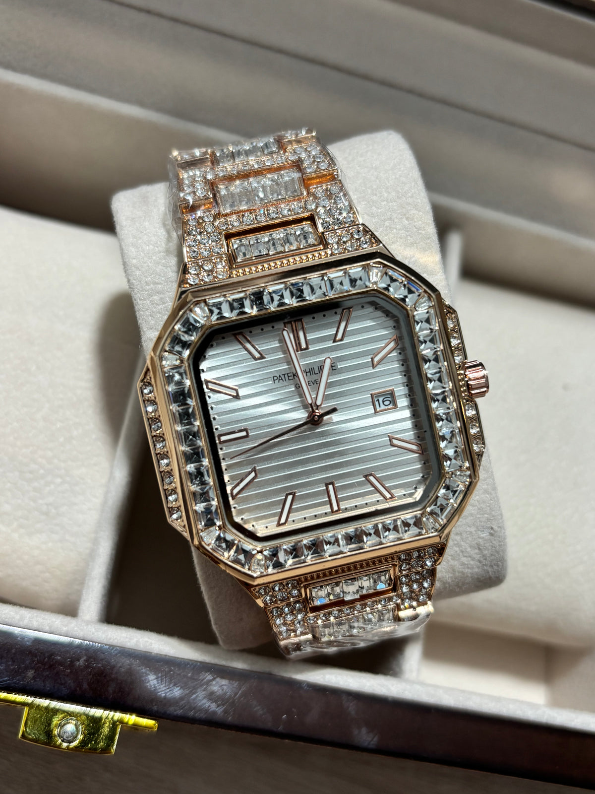 PTK CUBANO oro rosa fondo plateado