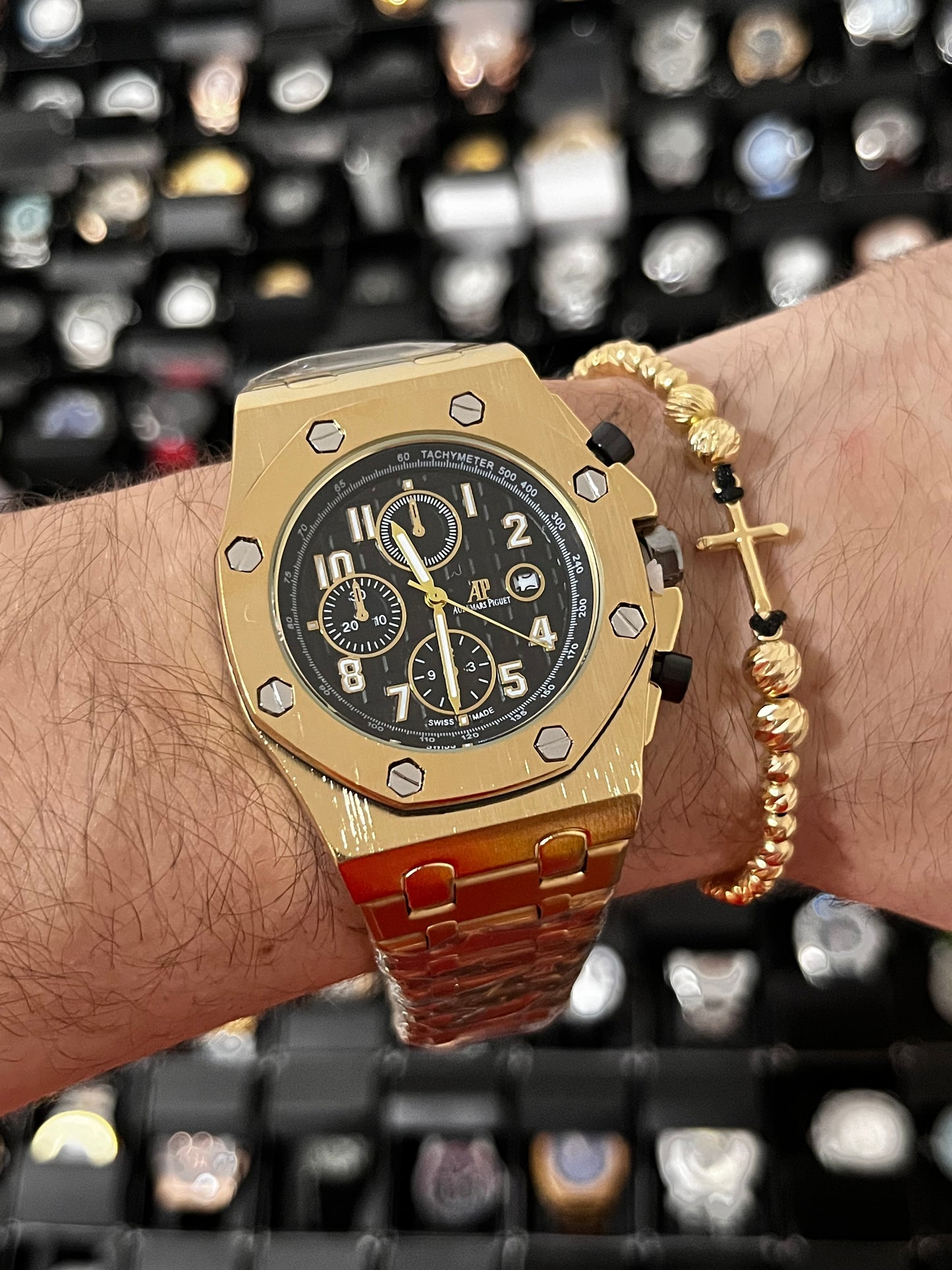 ADMR METÁLICO / 3 CRONO II / DORADO FONDO NEGRO