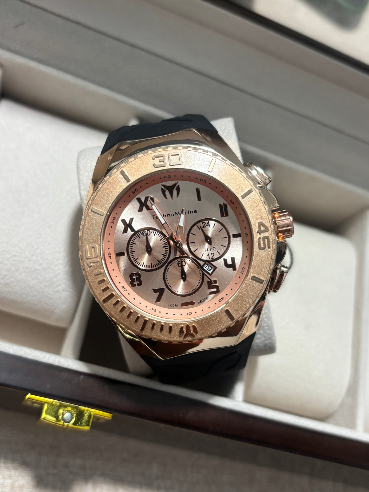 Tech M MNT 3 CRONOS pulso negro caja oro rosa