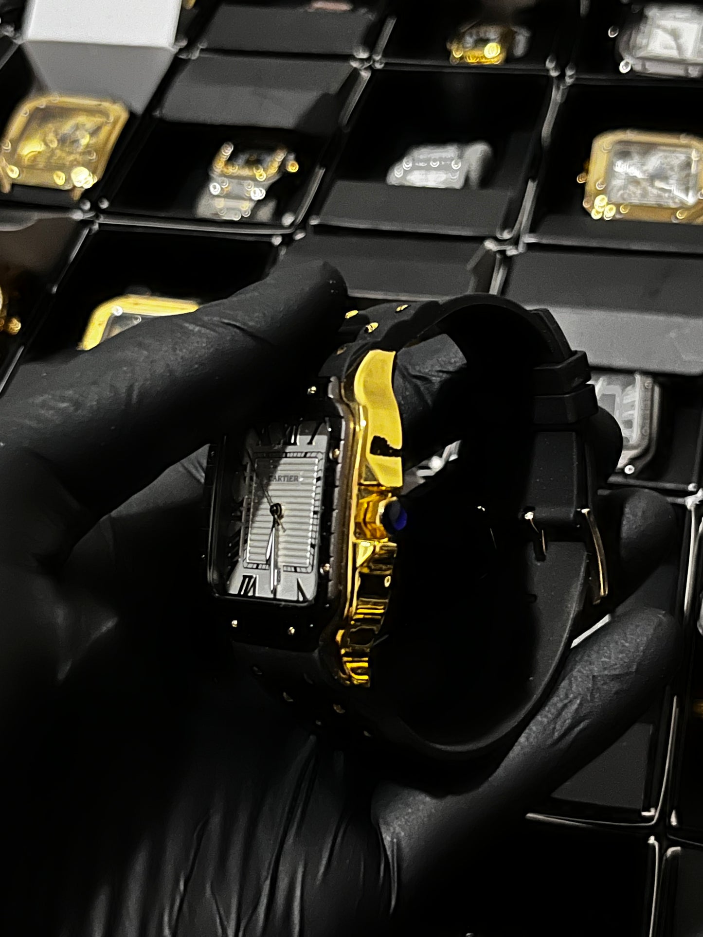 CRTR GOMA NEGRO BISEL NEGRO/DORADO TABLERO BLANCO