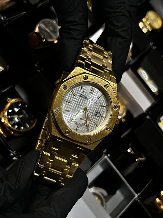 ADMR METÁLICO / CRONO SEGUNDERO / DORADO FONDO PLATEADO