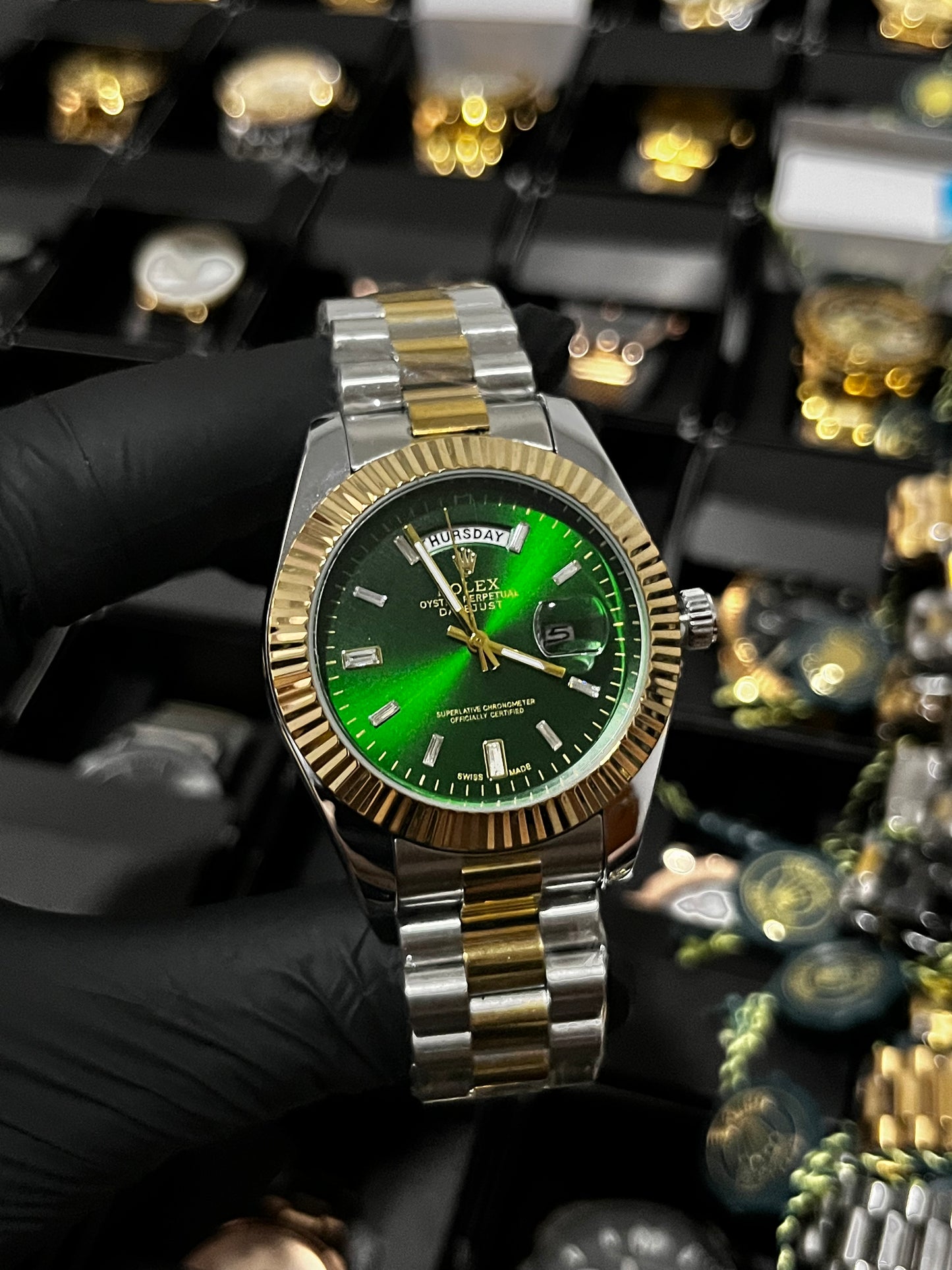 RX DTJST DD / BISEL RELIEVE / BICOLOR FONDO VERDE