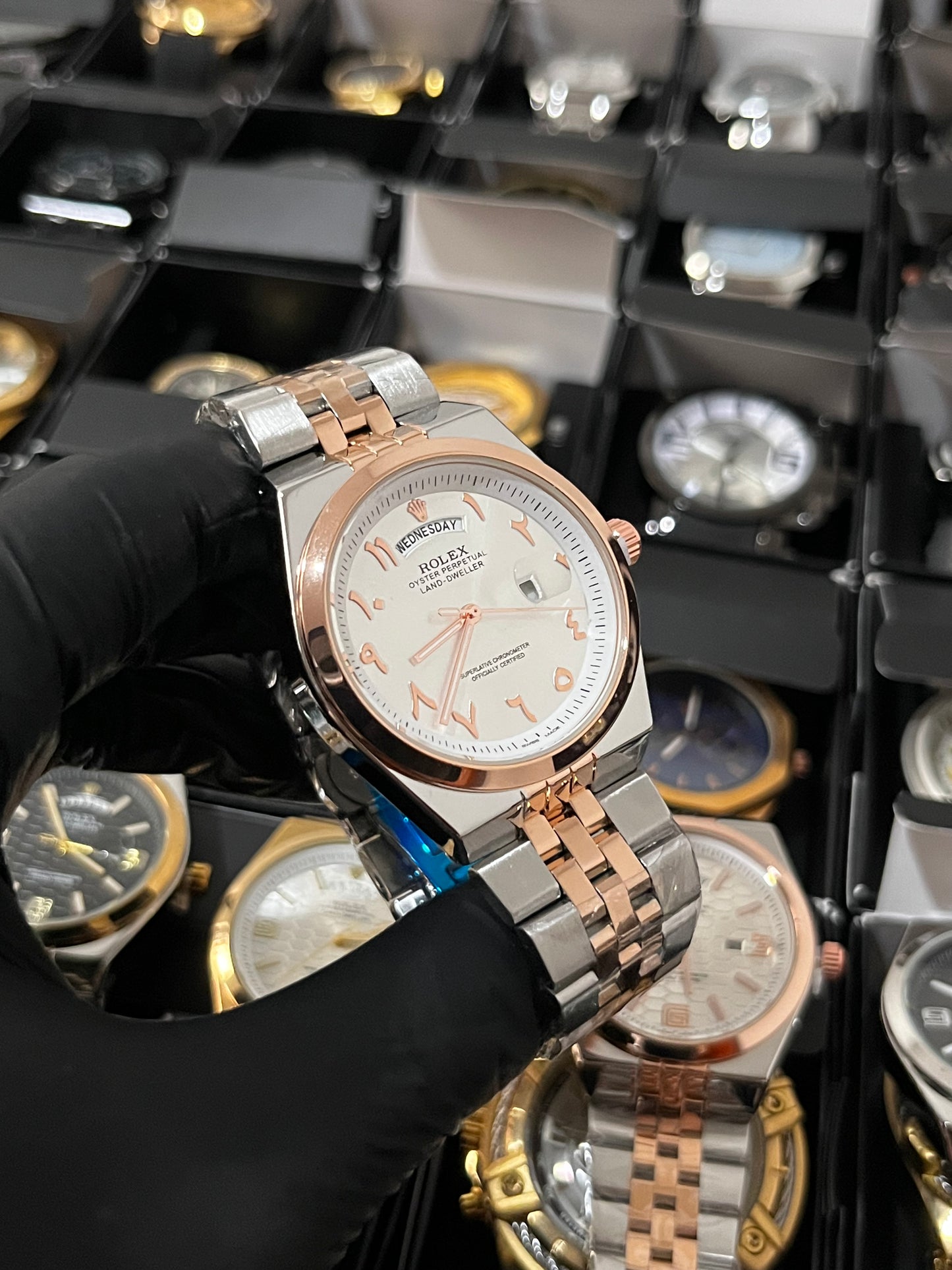 RX LANDWR ARAB / BICOLOR ORO ROSA FONDO BLANCO