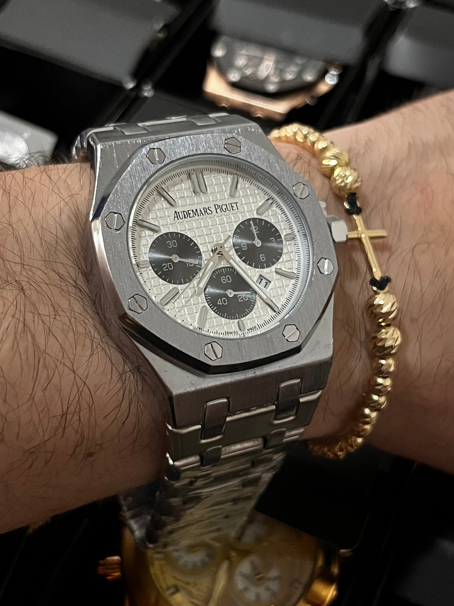 ADMR METÁLICO / 3 CRONO / PLATEADO FONDO BLANCO