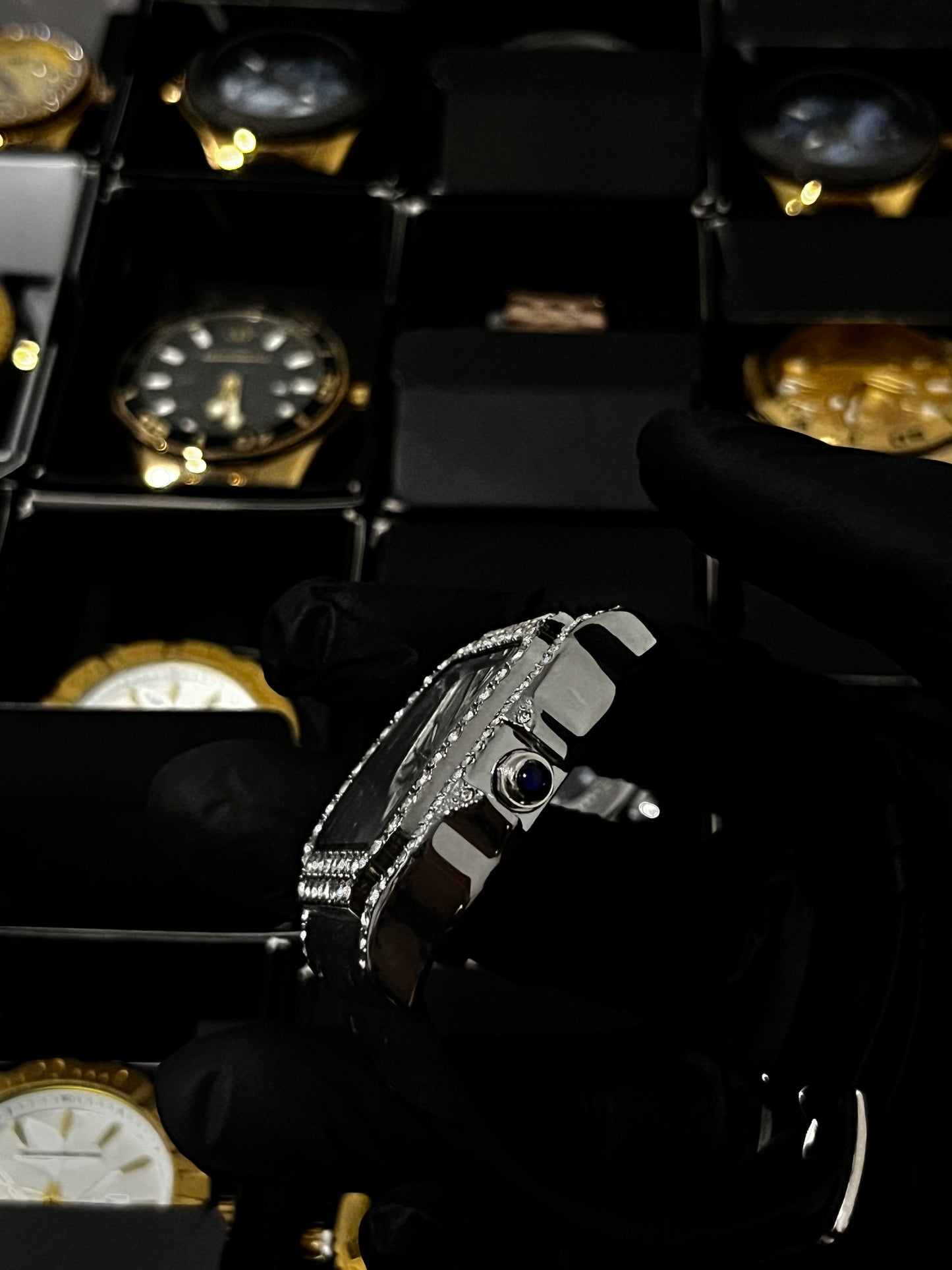 CRTR CUBANO GOMA NEGRO BISEL PLATEADO TABLERO PLATEADO