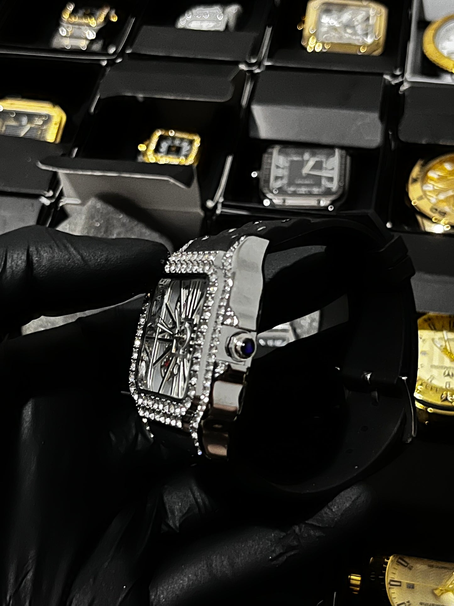 CRTR GOMA/NEGRO TABLERO/SKELETON/BLANCO BISEL/CUBANO/NEGRO