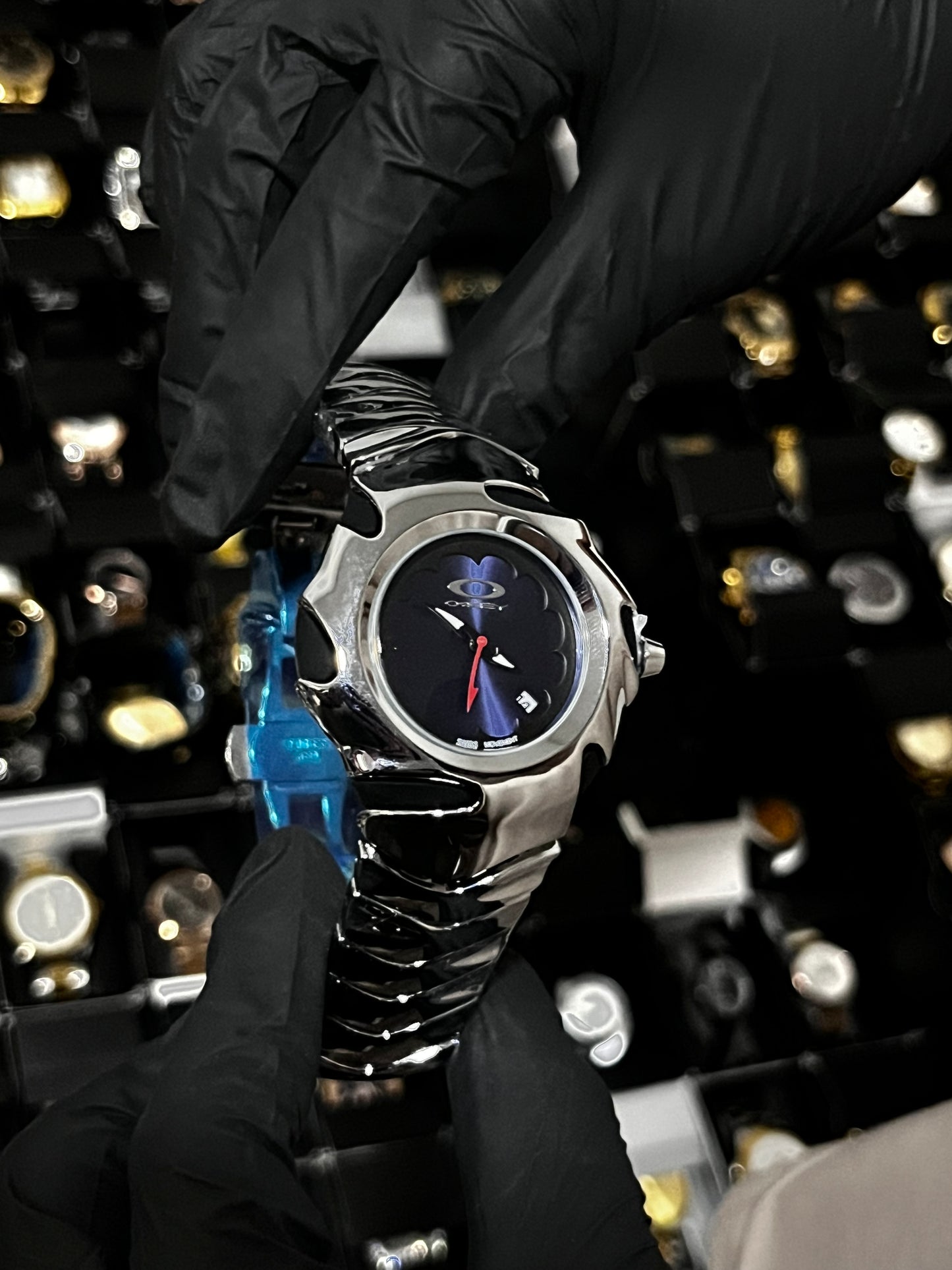 OAK ACERO/PLATEADO TABLERO/AZUL BISEL/PLATEADO