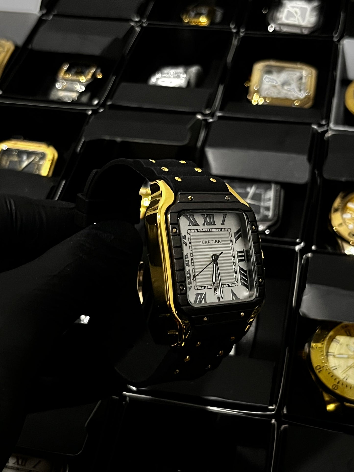 CRTR GOMA NEGRO BISEL NEGRO/DORADO TABLERO BLANCO