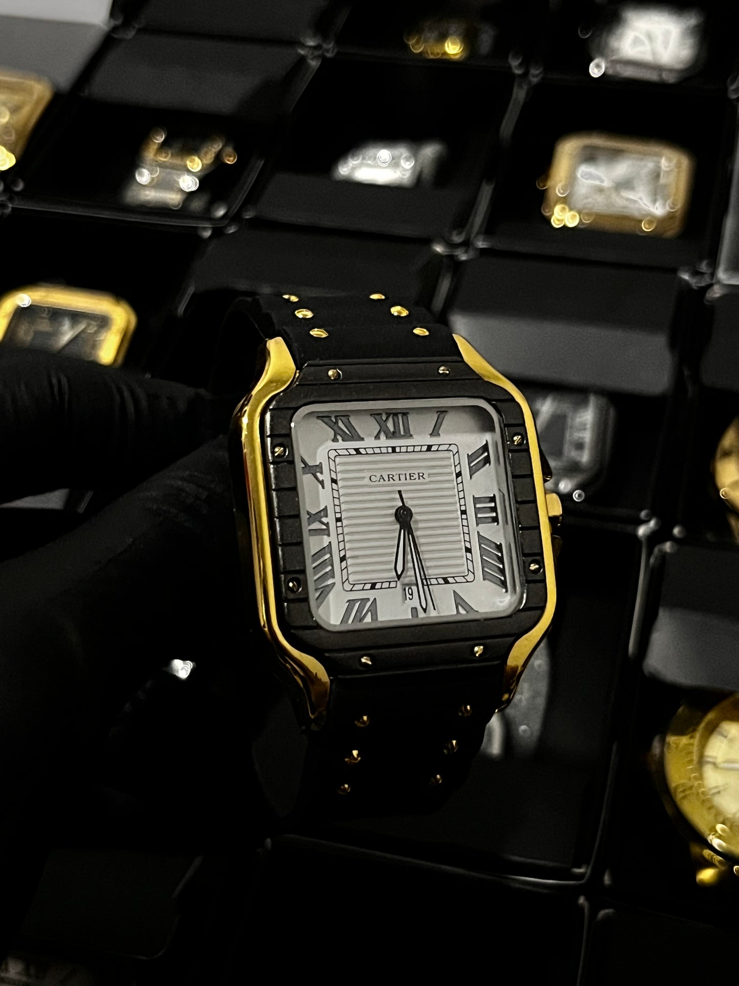 CRTR GOMA NEGRO BISEL NEGRO/DORADO TABLERO BLANCO