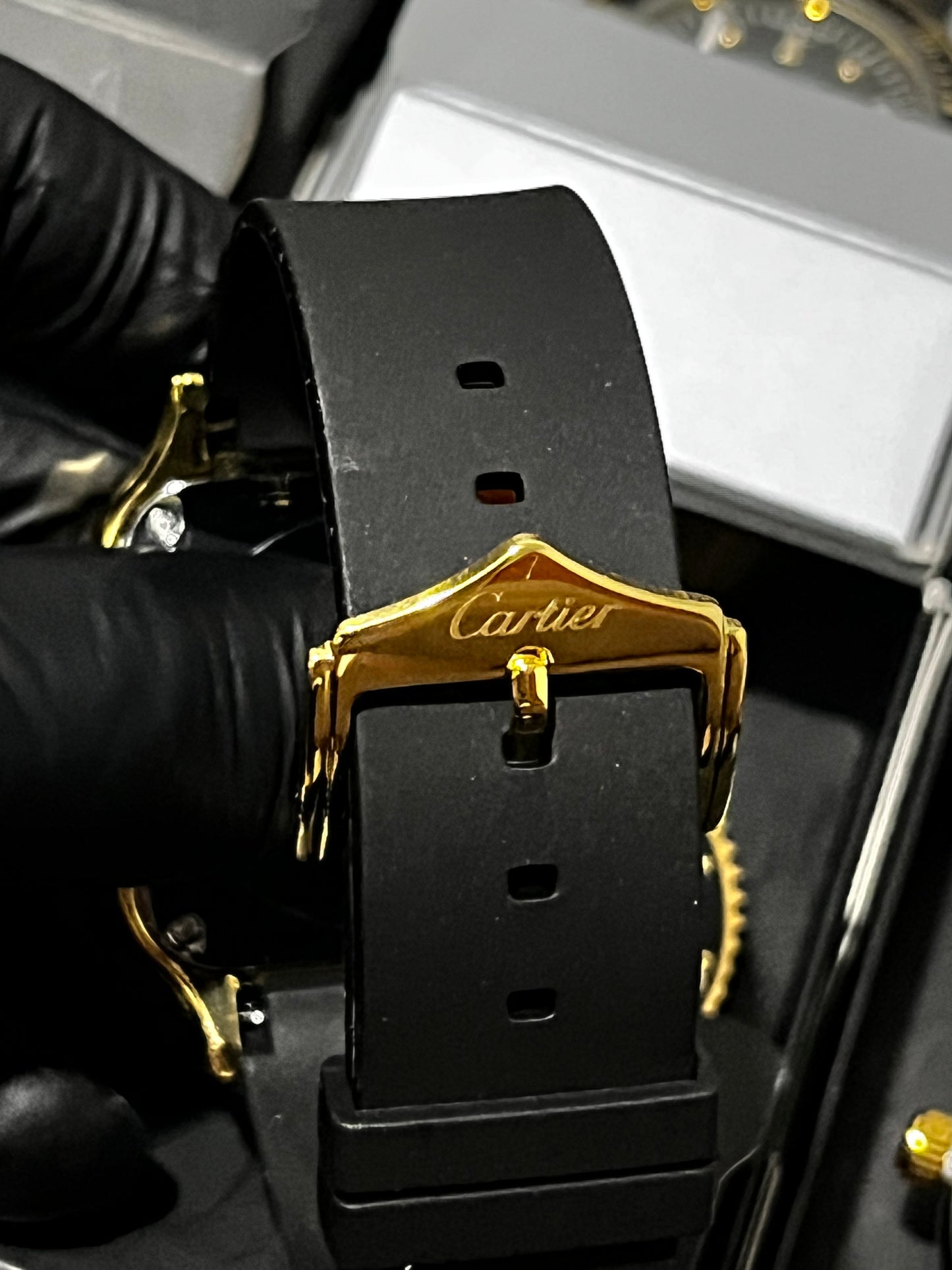 CRTR GOMA NEGRO BISEL DORADO TABLERO NEGRO