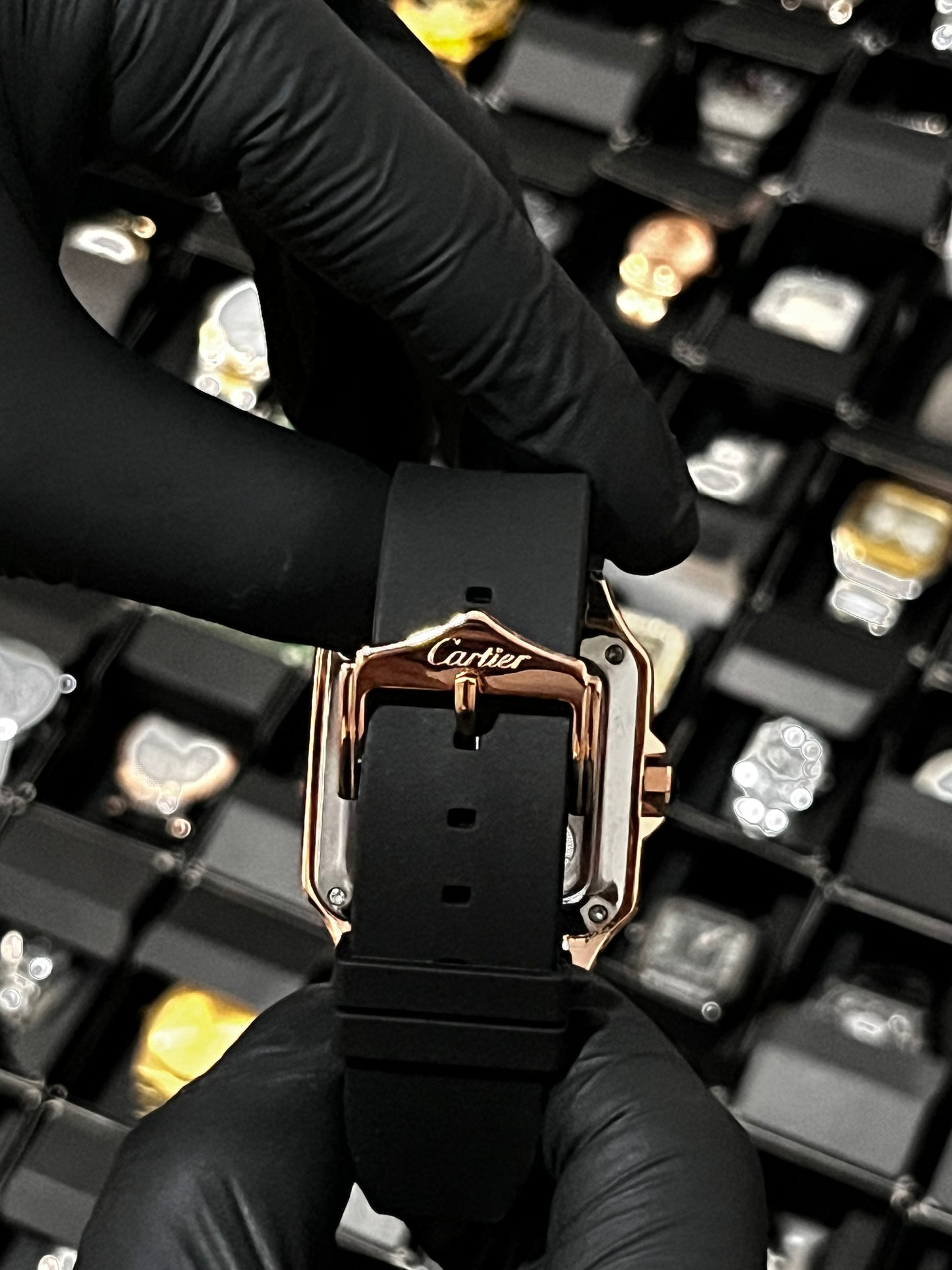 CRTR GOMA/NEGRO TABLERO/SKELETON/NEGRO BISEL/PALO ROSA