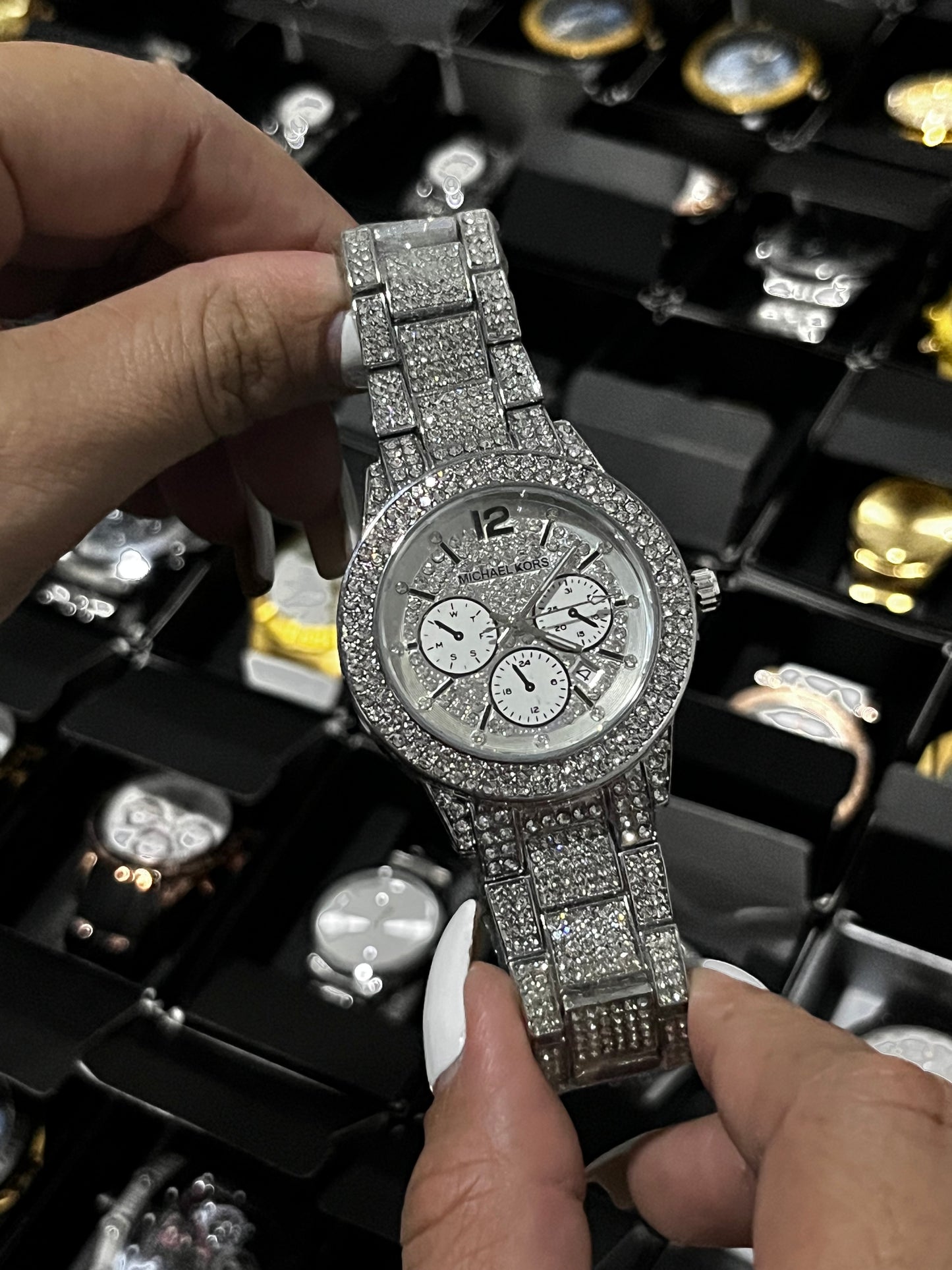 MCHL KORS CUBANO/ACERO/PLATEADO TABLERO/PLATEADO BISEL/PLATEADO