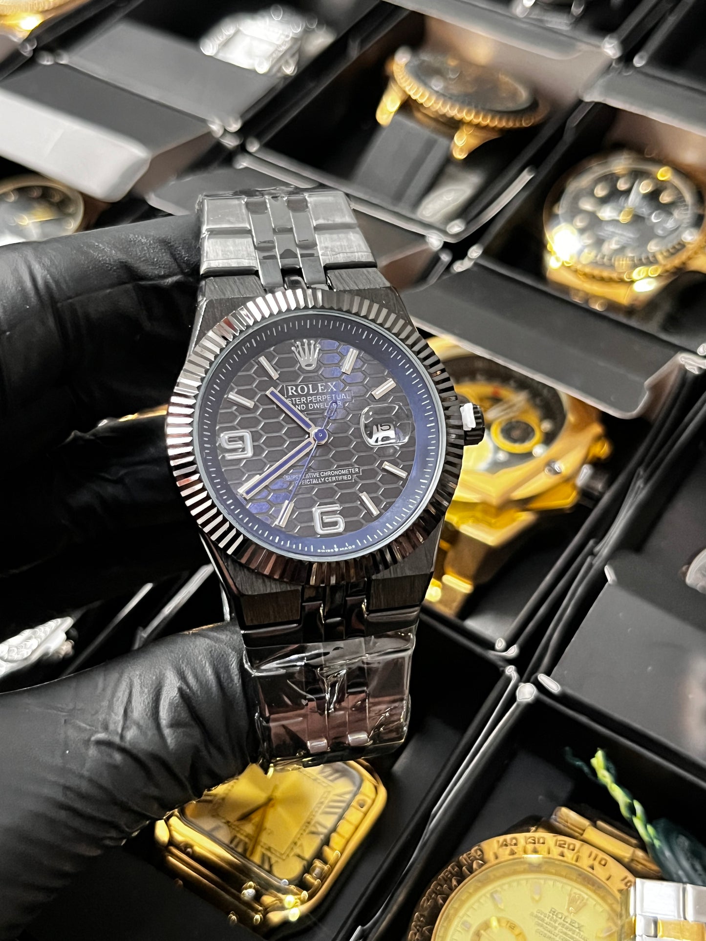 RX LANDWR 963 / NEGRO FONDO AZUL OSCURO