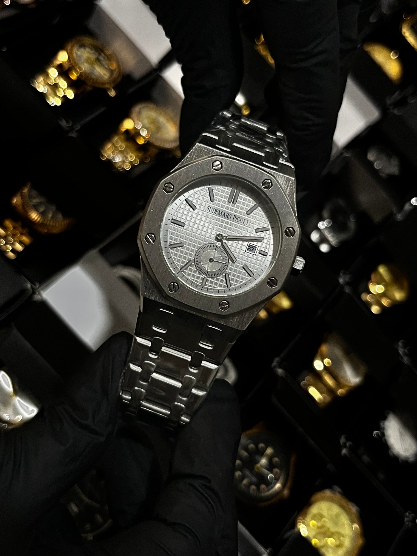 ADMR METÁLICO / CRONO SEGUNDERO / PLATEADO COMPLETO