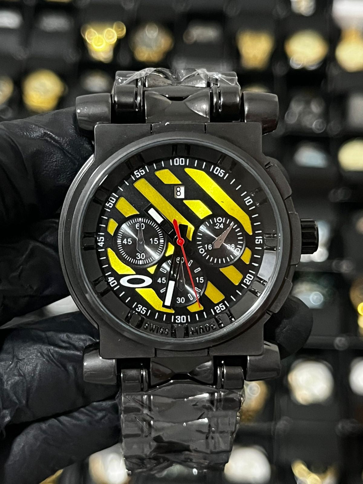 OAK ACERO/NEGRO TABLERO/NEGRO/AMARILLO/3 CRONOS BISEL/NEGRO