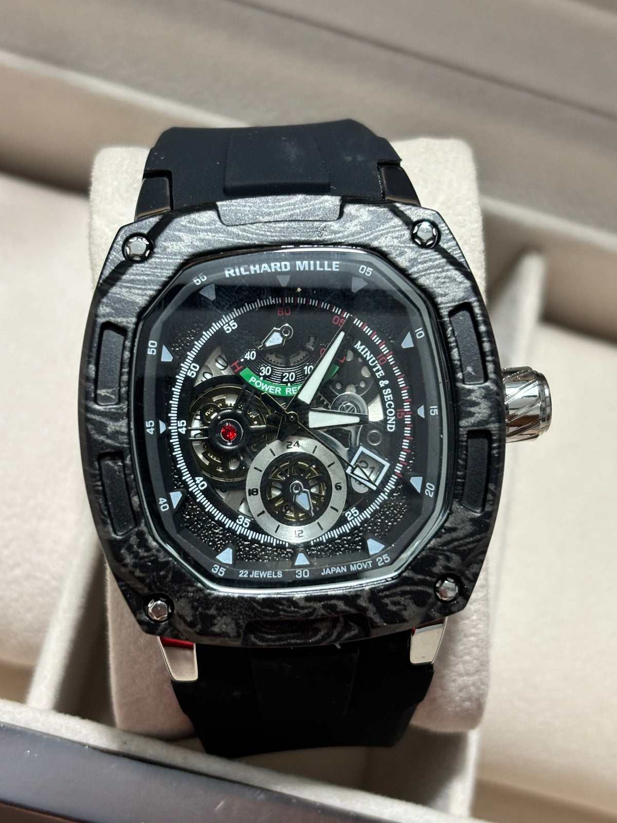 R MILL 22JWL negro caja plateada