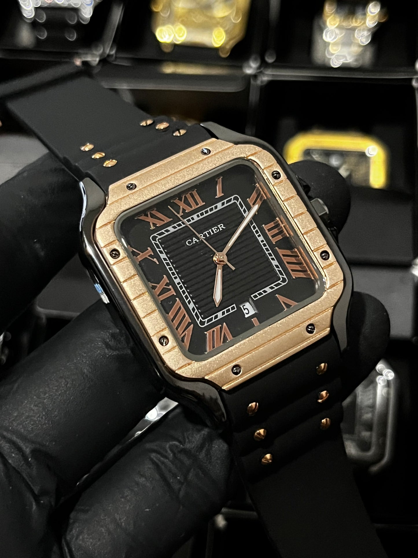 CRTR GOMA NEGRO BISEL PALO ROSA TABLERO NEGRO