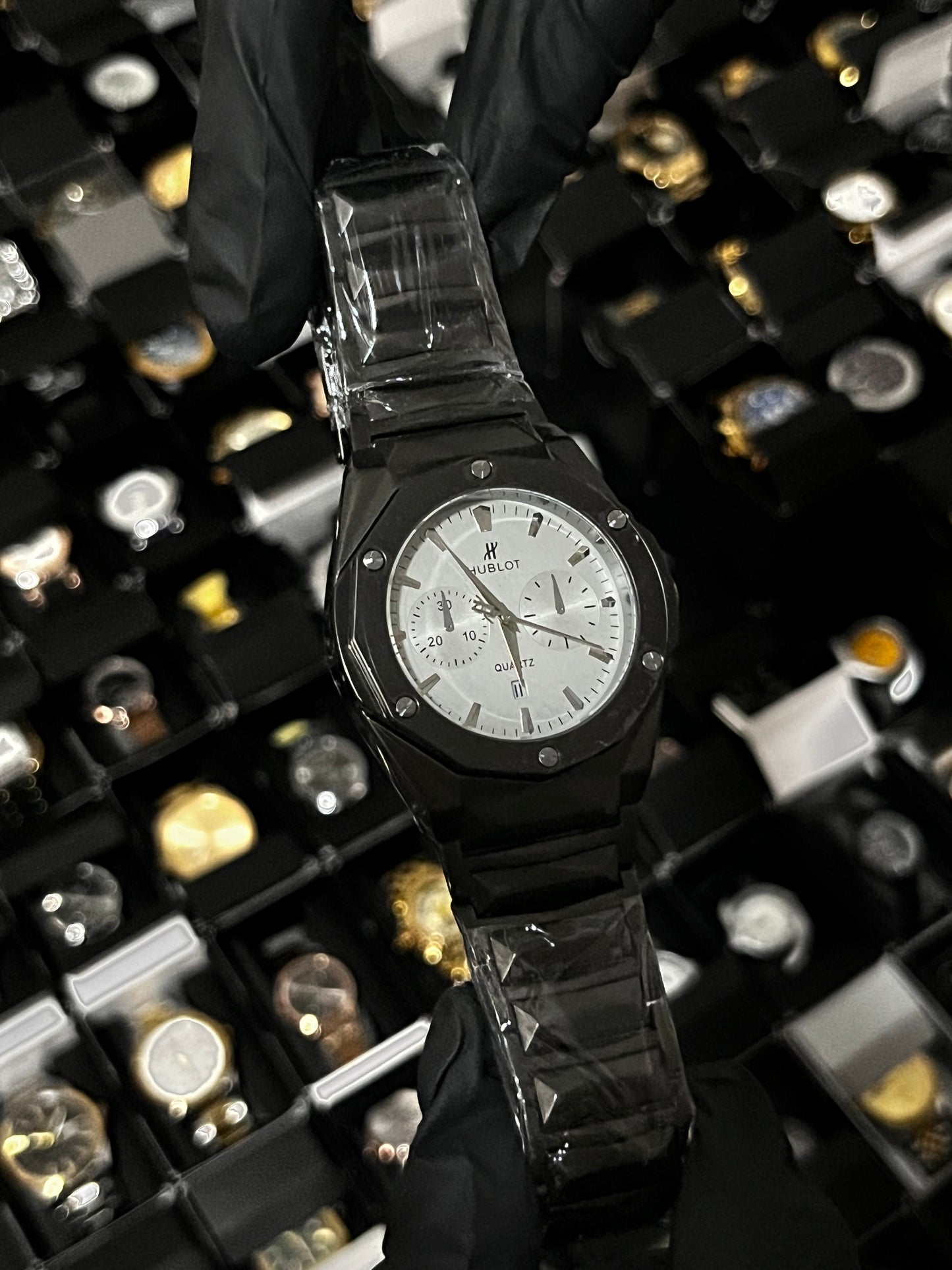 HBLT ACERO/NEGRO TABLERO/PLATEADO/2 CRONOS BISEL/NEGRO